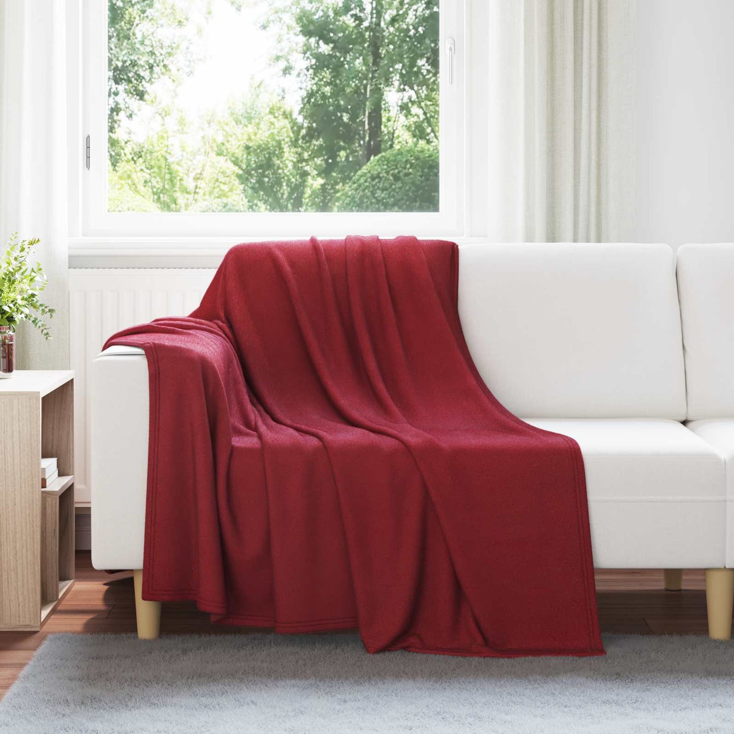 Kastepledd 6 pcs Bordeaux Rød 200 x 150 cm Fleece
