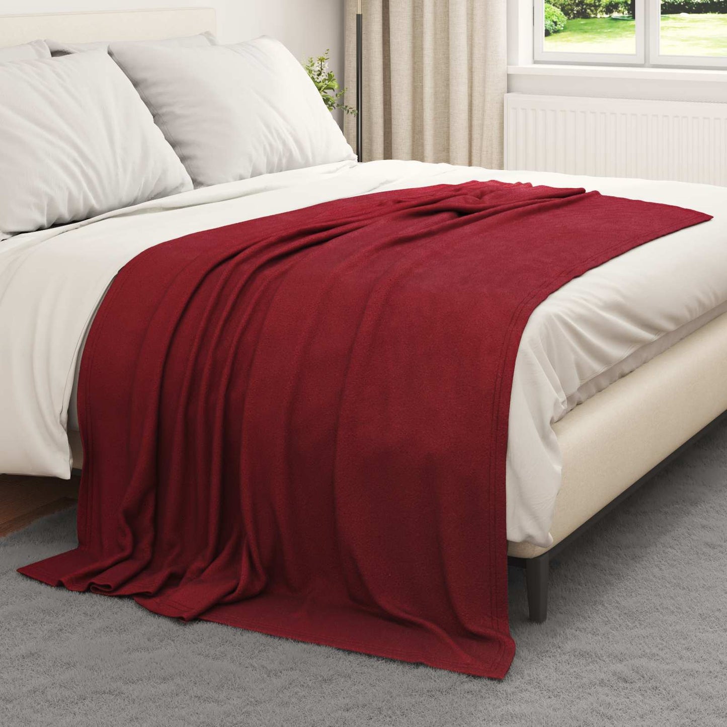 Kastepledd 6 pcs Bordeaux Rød 200 x 150 cm Fleece