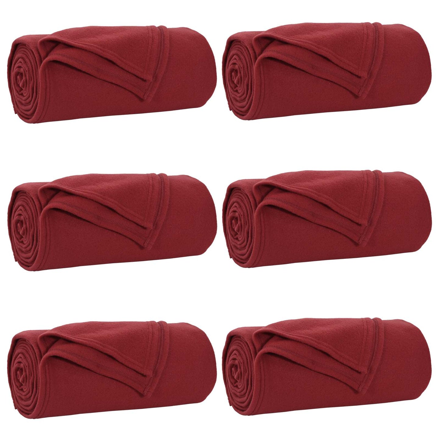 Kastepledd 6 pcs Bordeaux Rød 200 x 150 cm Fleece