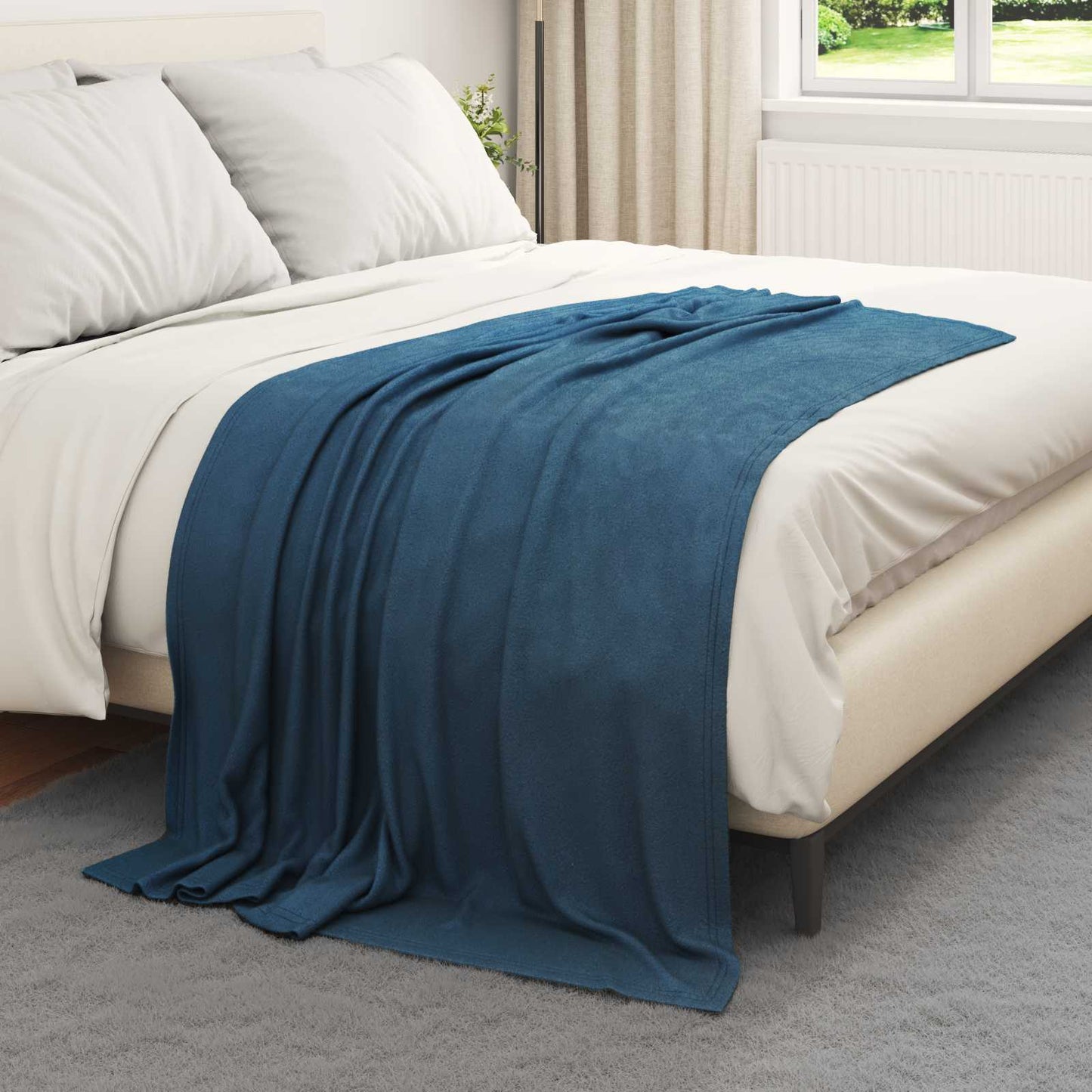 Kastepledd 24 pcs Marineblå 170 x 130 cm Fleece