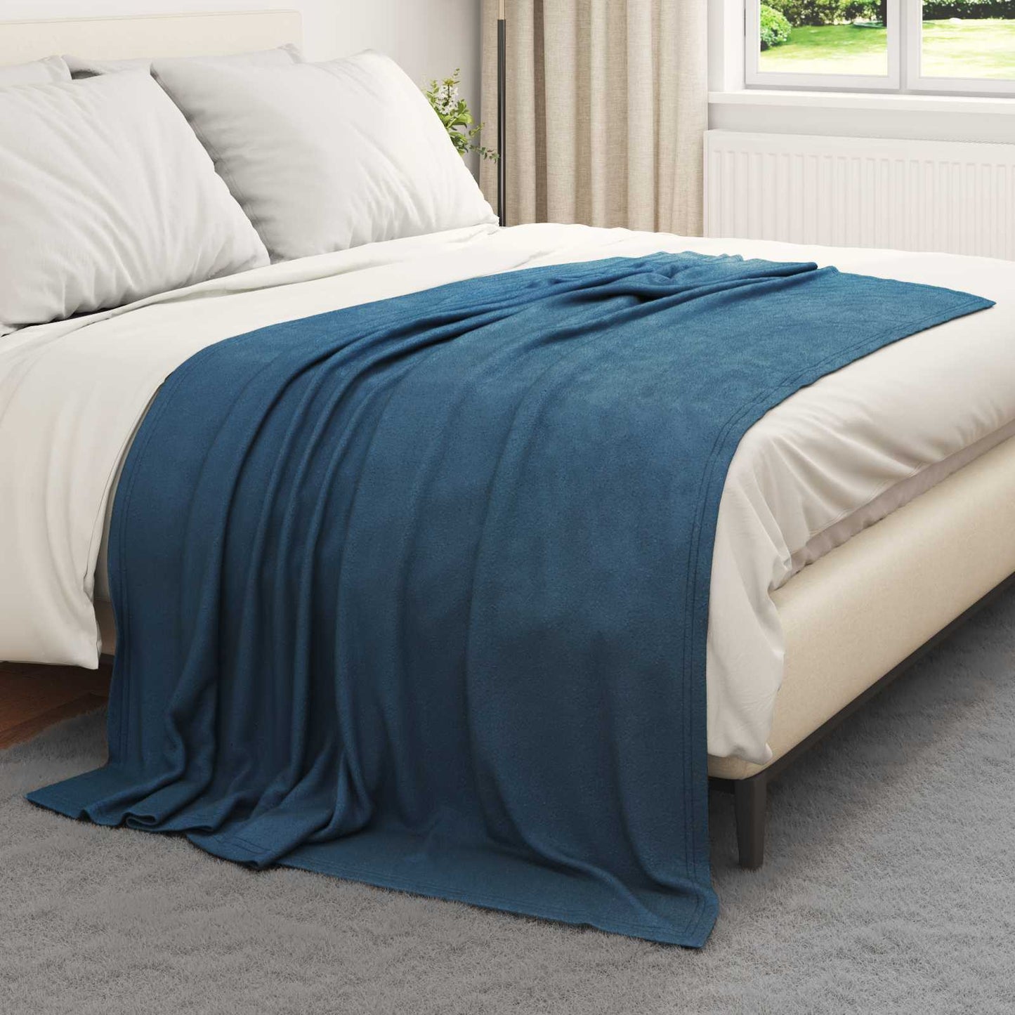 Kastepledd 24 pcs Marineblå 200 x 150 cm Fleece