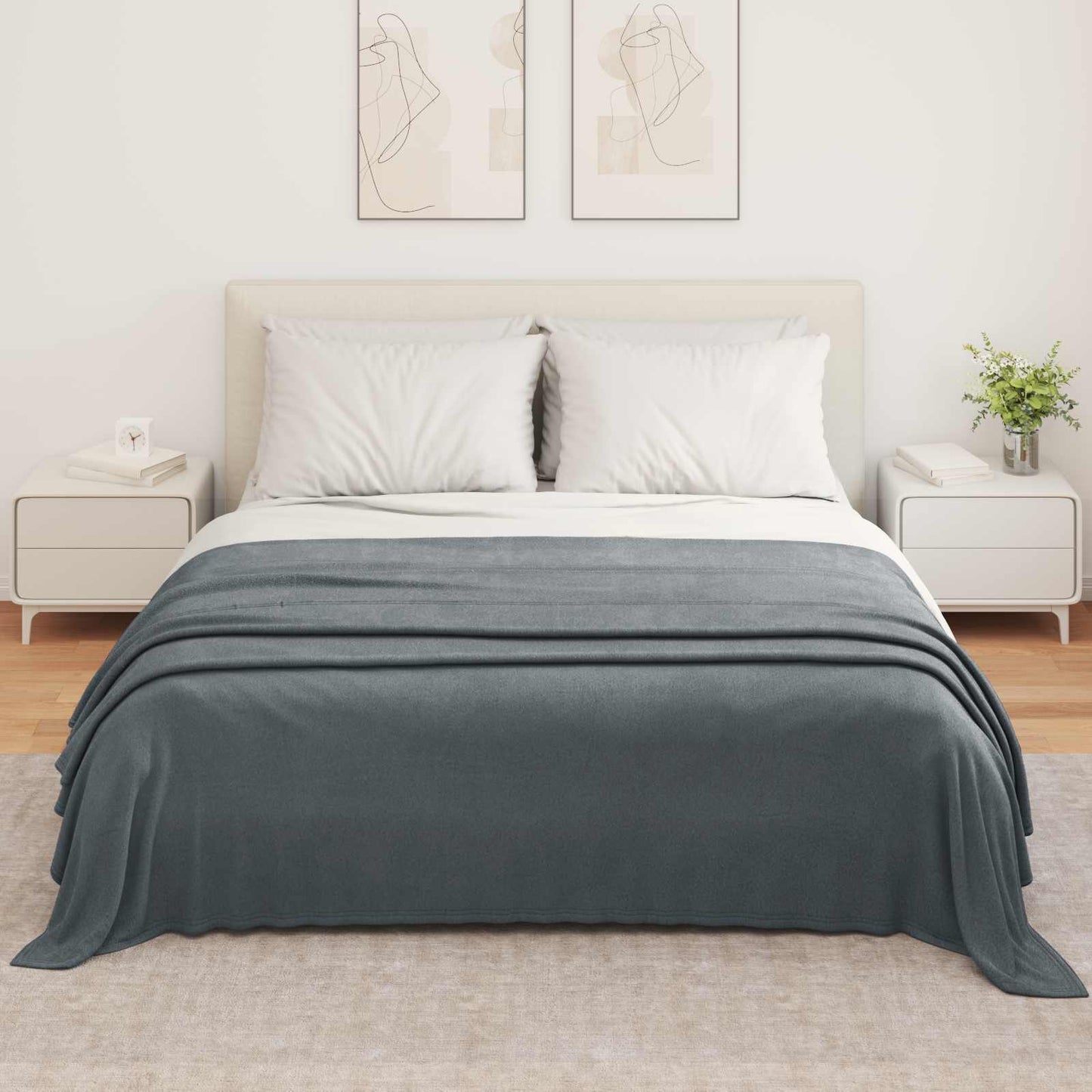 Kastteppe Mørkegrå 350 x 270 cm Fleece