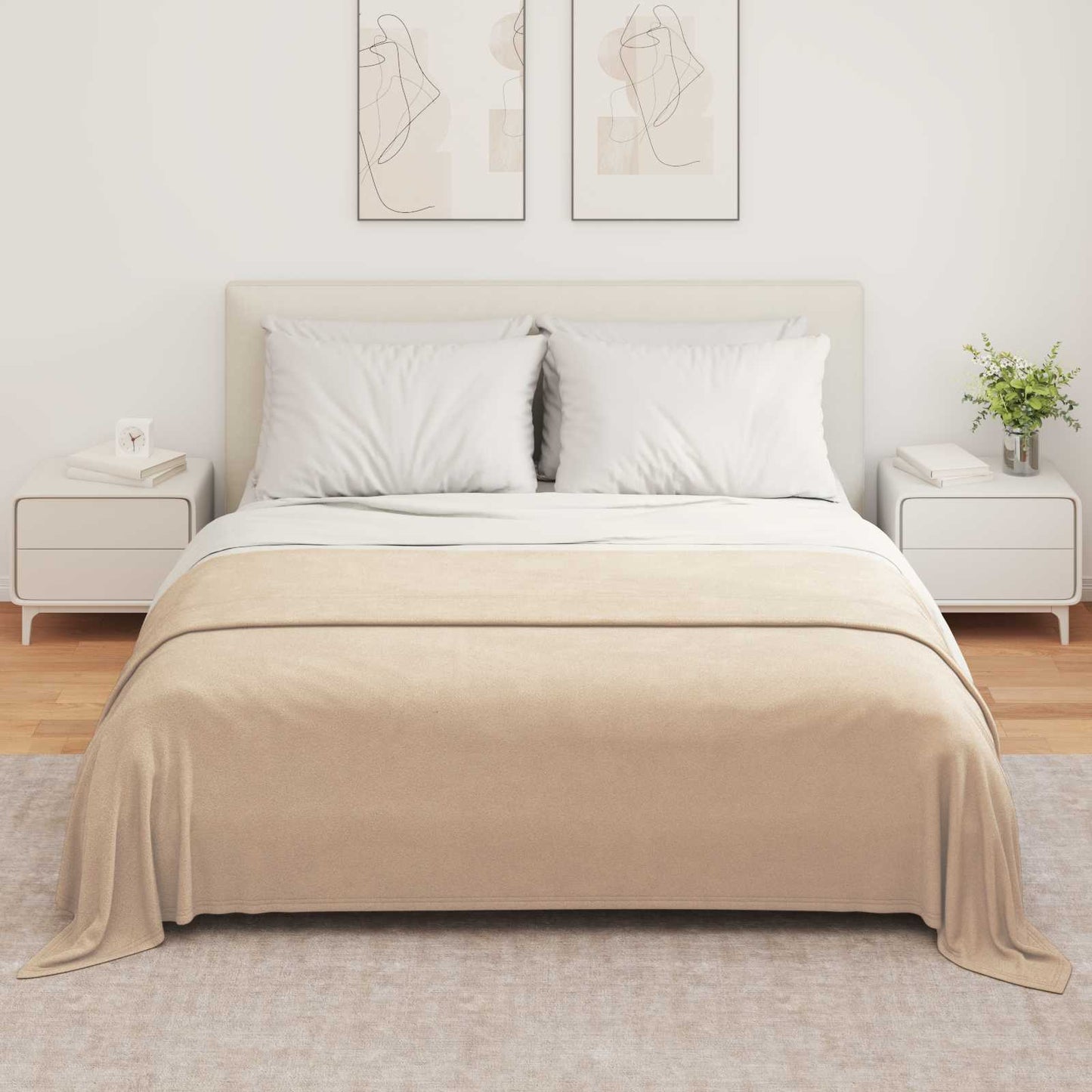 Kastepledd 6 pcs Kamel 280 x 210 cm Fleece