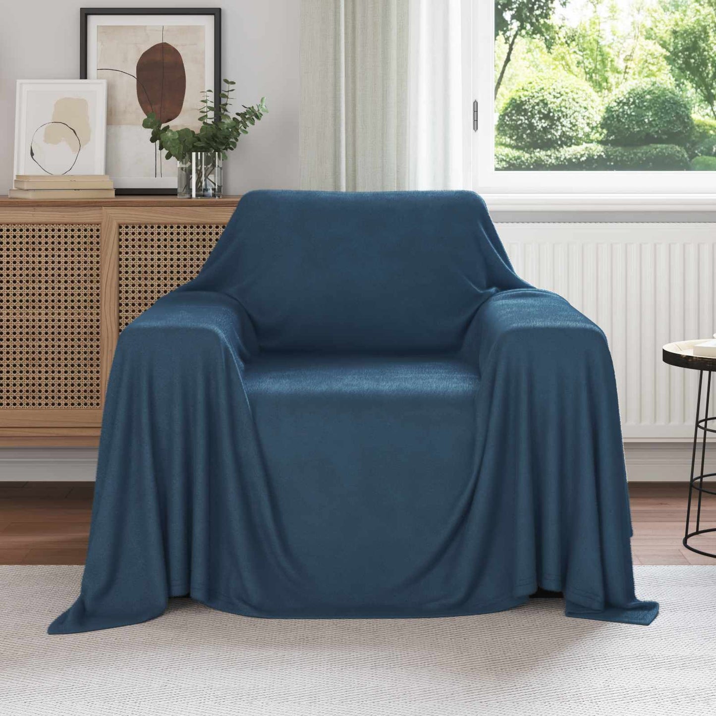 Kastepledd 6 pcs Marineblå 210 x 140 cm Fleece