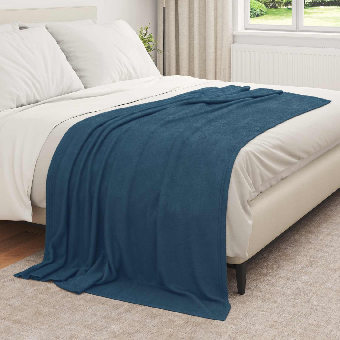 Kastepledd 6 pcs Marineblå 210 x 140 cm Fleece
