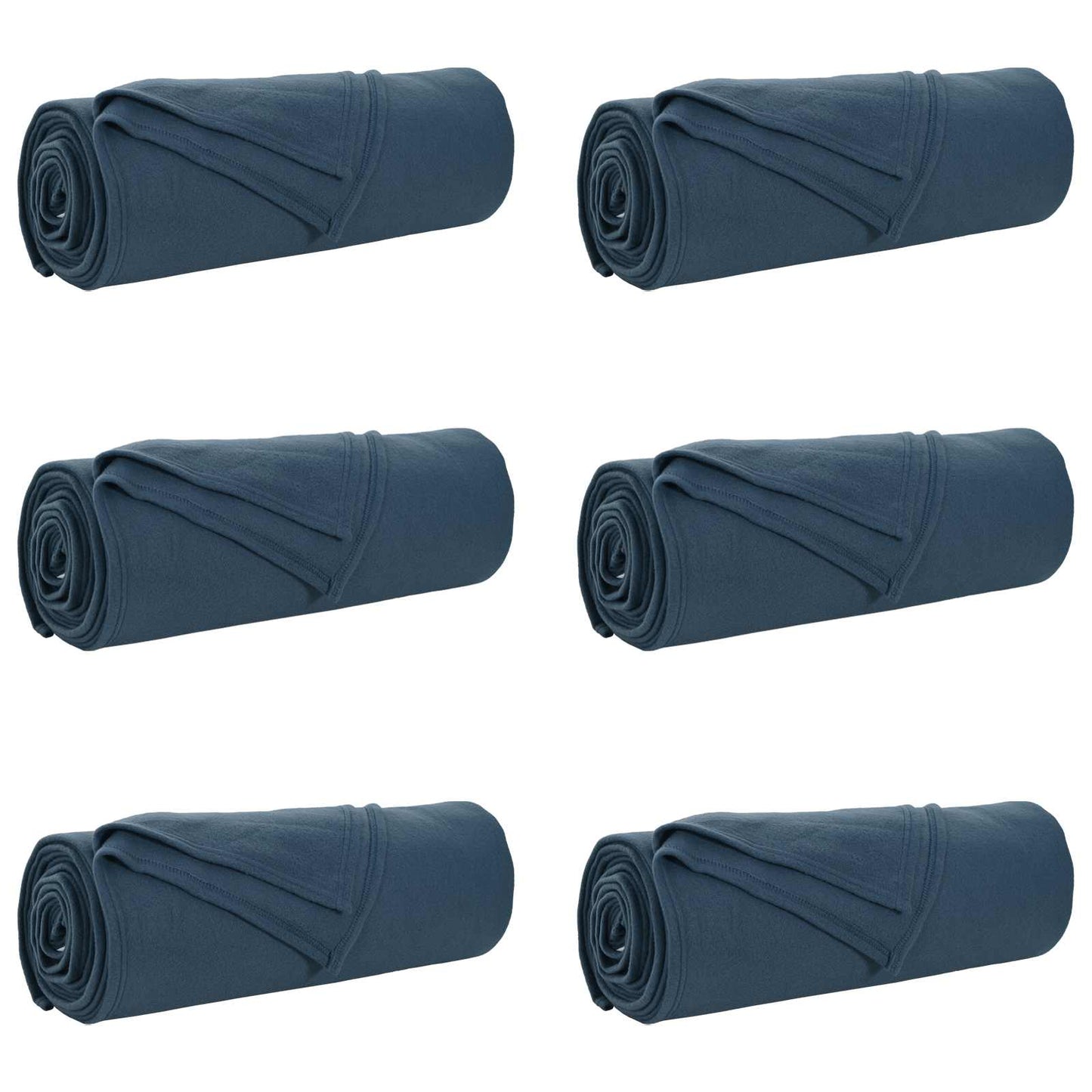 Kastepledd 6 pcs Marineblå 210 x 140 cm Fleece