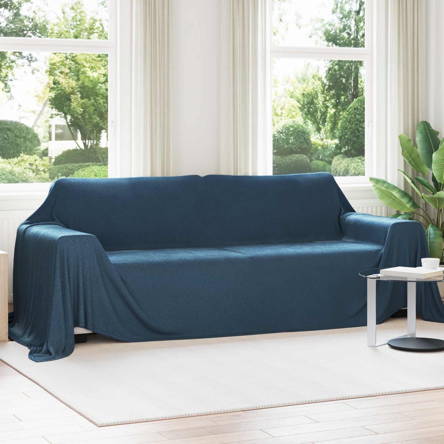 Kastepledd 6 pcs Marineblå 350 x 270 cm Fleece