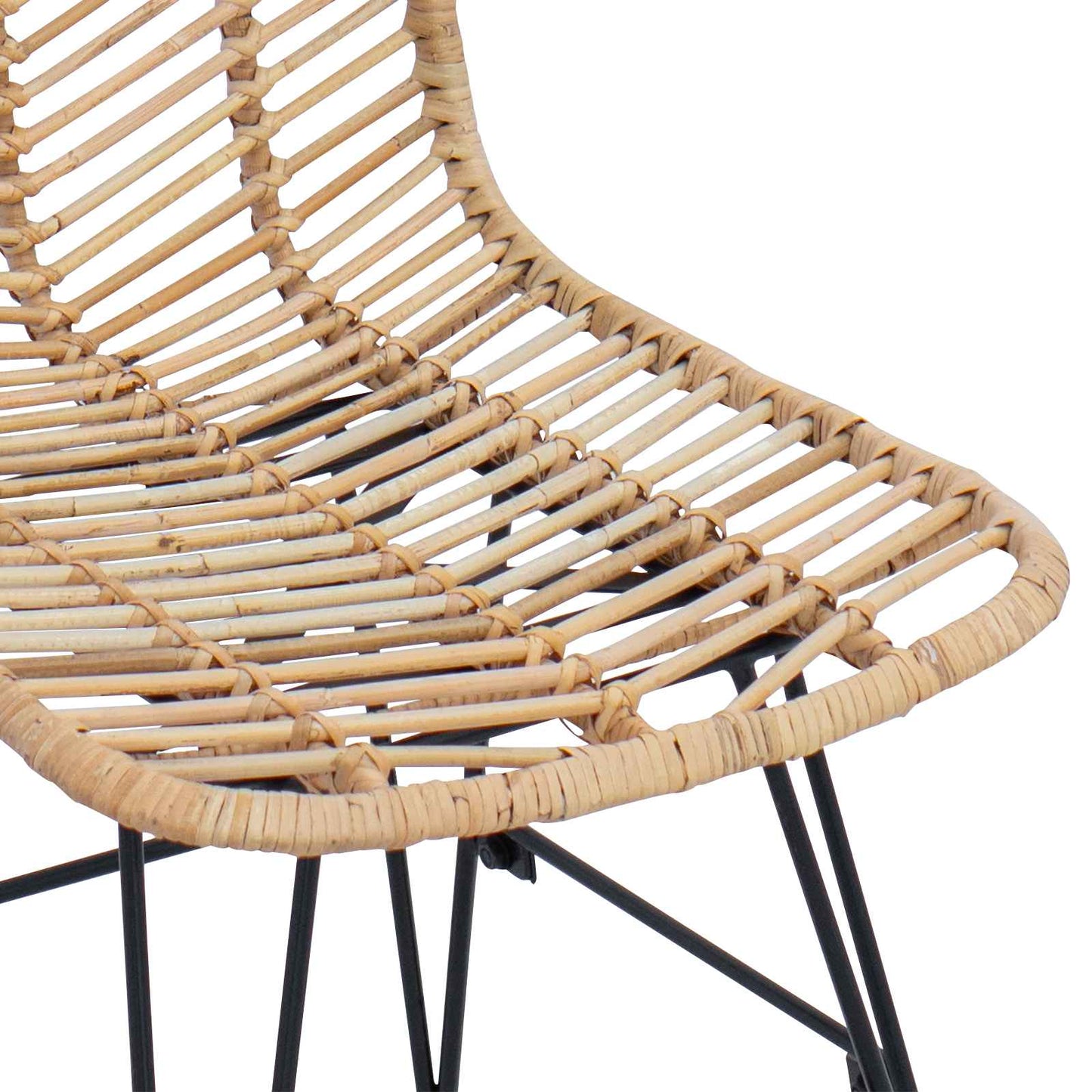 Barstol 2 pcs 44,5 x 54,5 x 97,5 cm Rattan og Jern