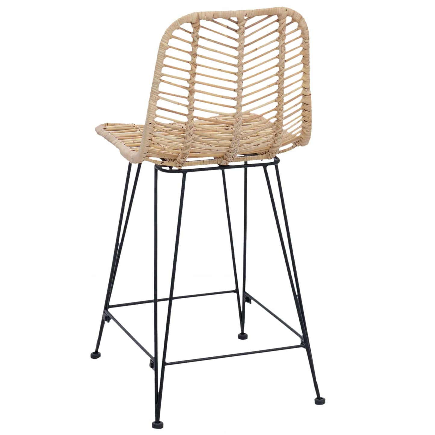 Barstol 2 pcs 44,5 x 54,5 x 97,5 cm Rattan og Jern
