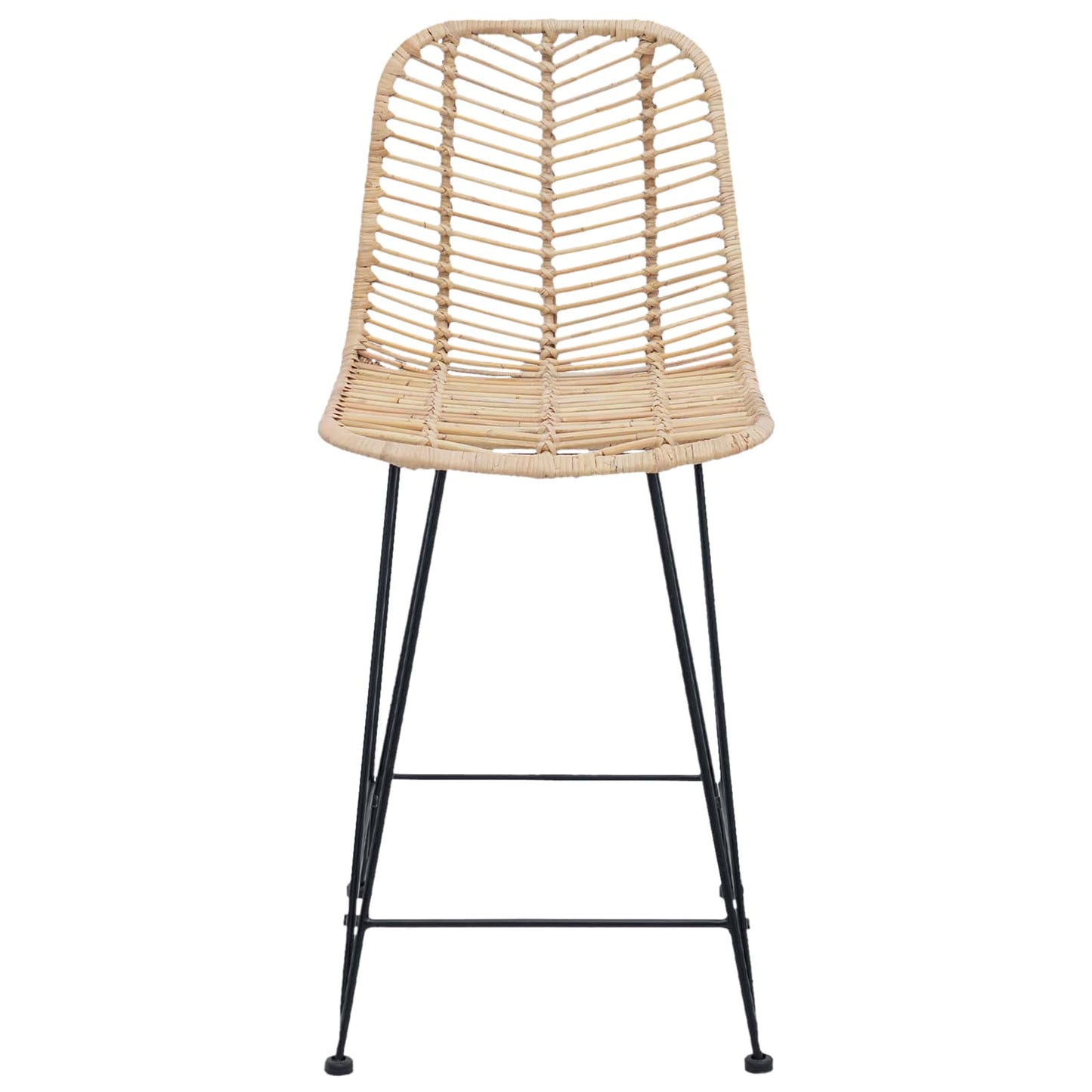 Barstol 2 pcs 44,5 x 54,5 x 97,5 cm Rattan og Jern