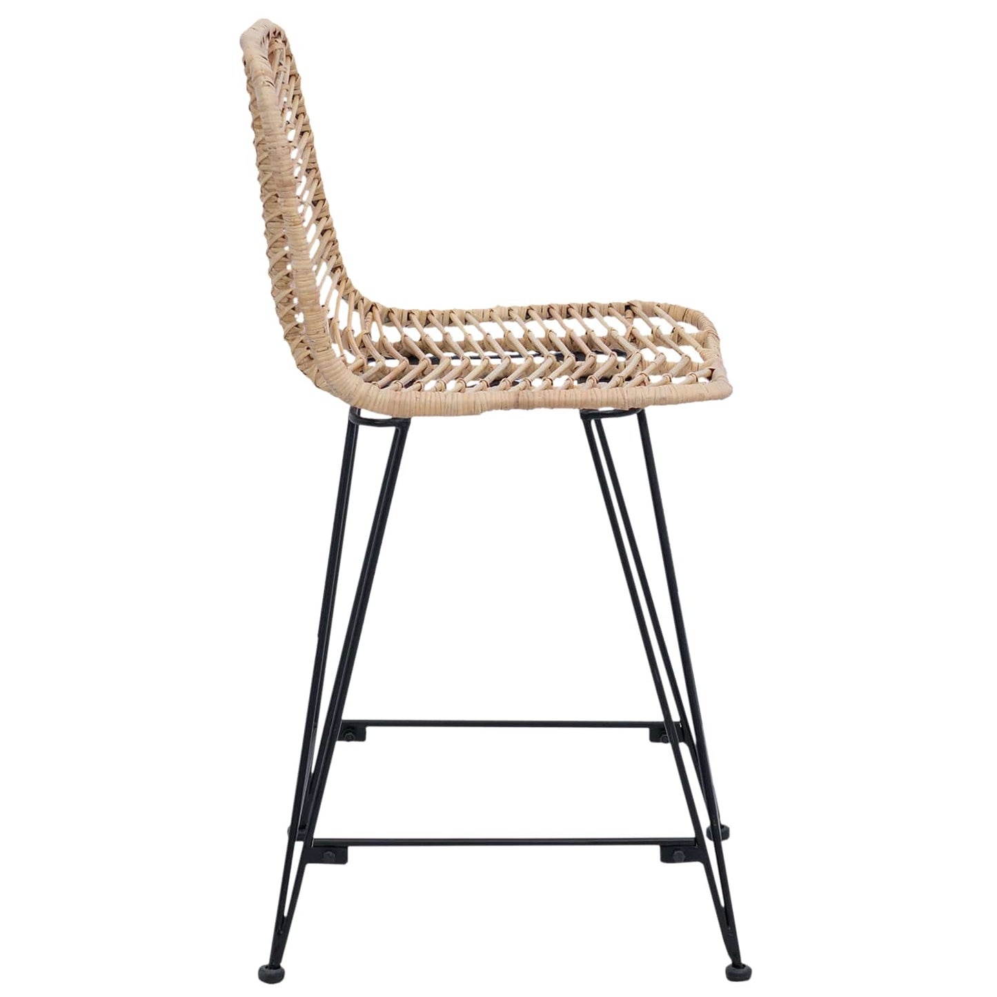 Barstol 2 pcs 44,5 x 54,5 x 97,5 cm Rattan og Jern