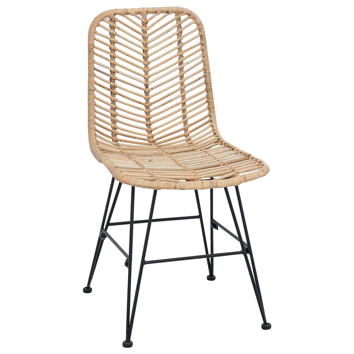 Spisestuestol 2 pcs Rattan og Jern Naturlig 44,5 x 54,5 x 85 cm