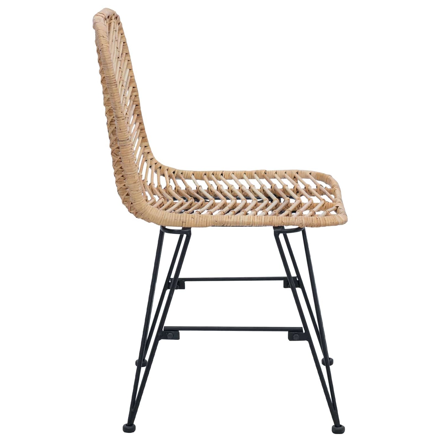 Spisestuestol 2 pcs Rattan og Jern Naturlig 44,5 x 54,5 x 85 cm