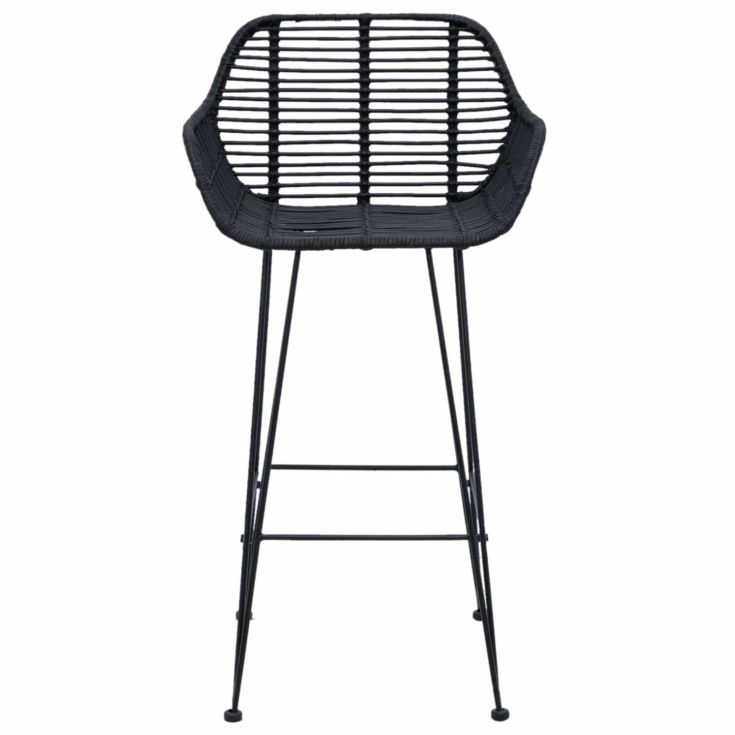 Barstol 2 pcs 55 x 52 x 92 cm Rattan og Jern