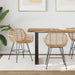 Spisestuestol 2 pcs Rattan og Jern Naturlig 55 x 50 x 74 cm