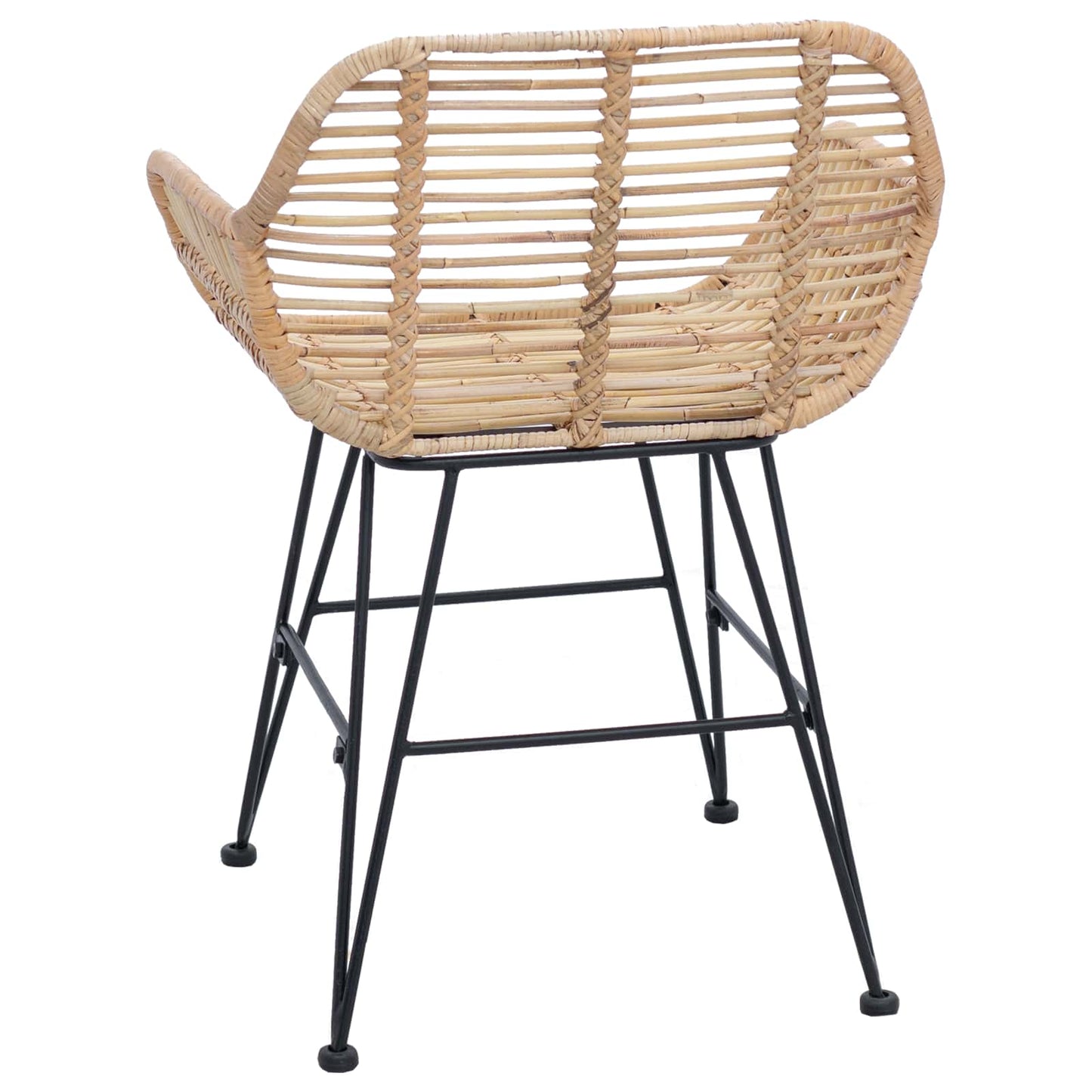 Spisestuestol 2 pcs Rattan og Jern Naturlig 55 x 50 x 74 cm