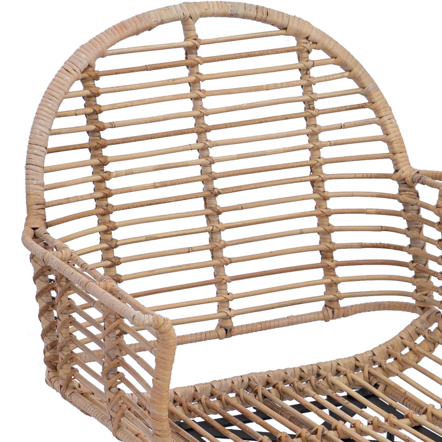 Spisestuestol 2 pcs Rattan og Jern Naturlig 57 x 55 x 85 cm