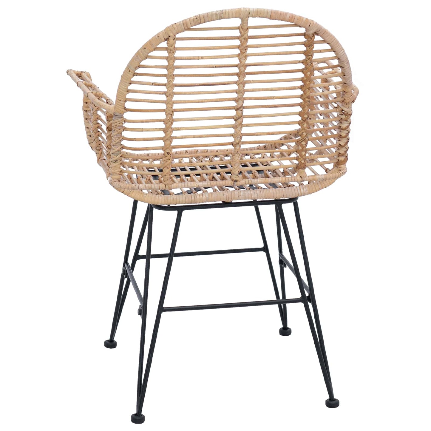 Spisestuestol 2 pcs Rattan og Jern Naturlig 57 x 55 x 85 cm