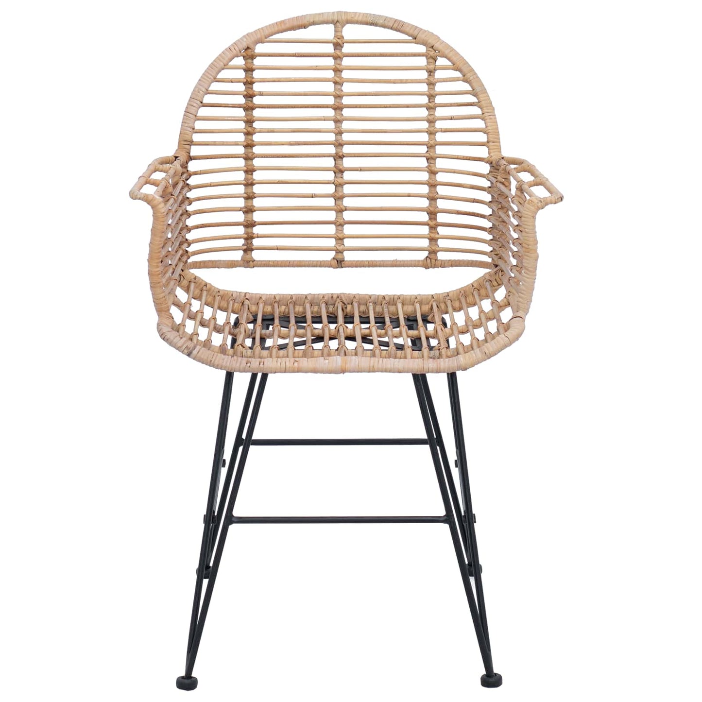 Spisestuestol 2 pcs Rattan og Jern Naturlig 57 x 55 x 85 cm