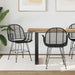 Spisestuestol 2 pcs Rattan og Jern Svart 57 x 55 x 85 cm