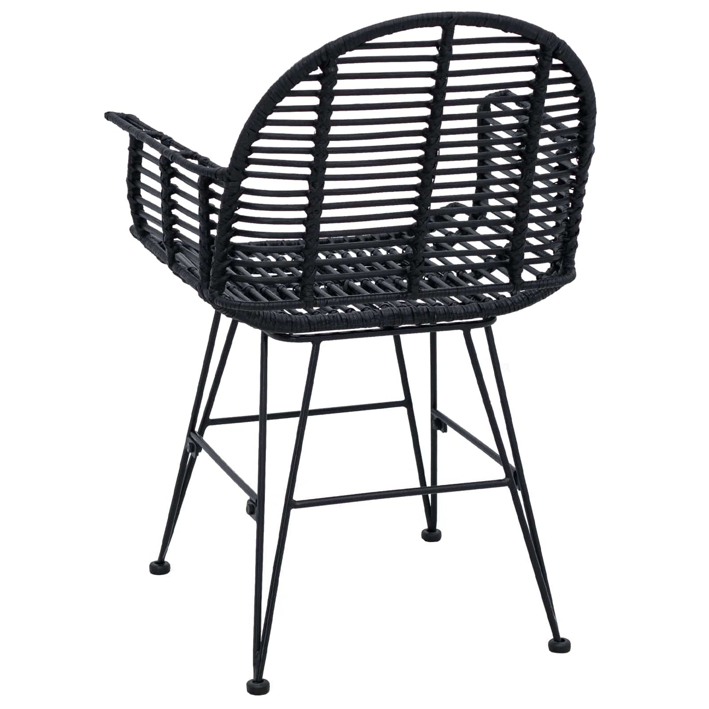 Spisestuestol 2 pcs Rattan og Jern Svart 57 x 55 x 85 cm