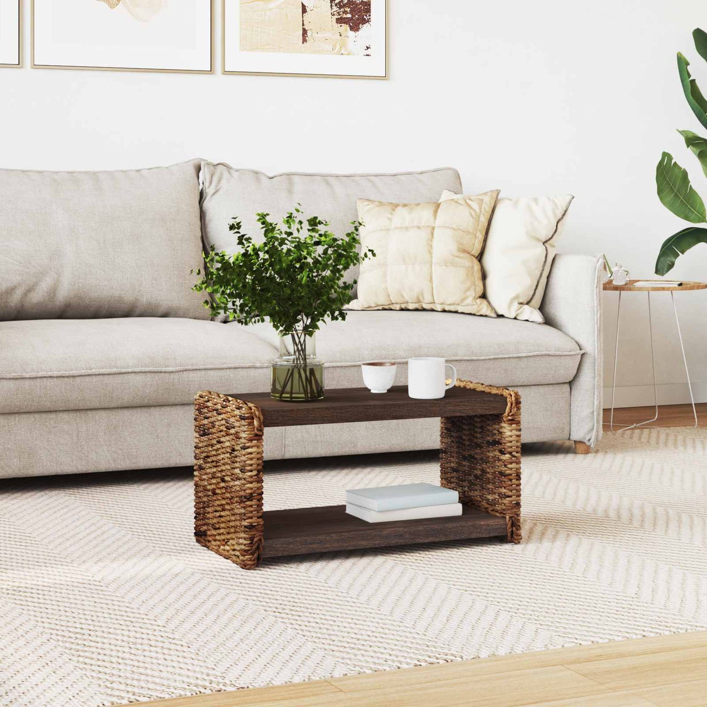 Kaffebord Naturlig 70 x 35 x 35 cm Massiv Mahogni Tre