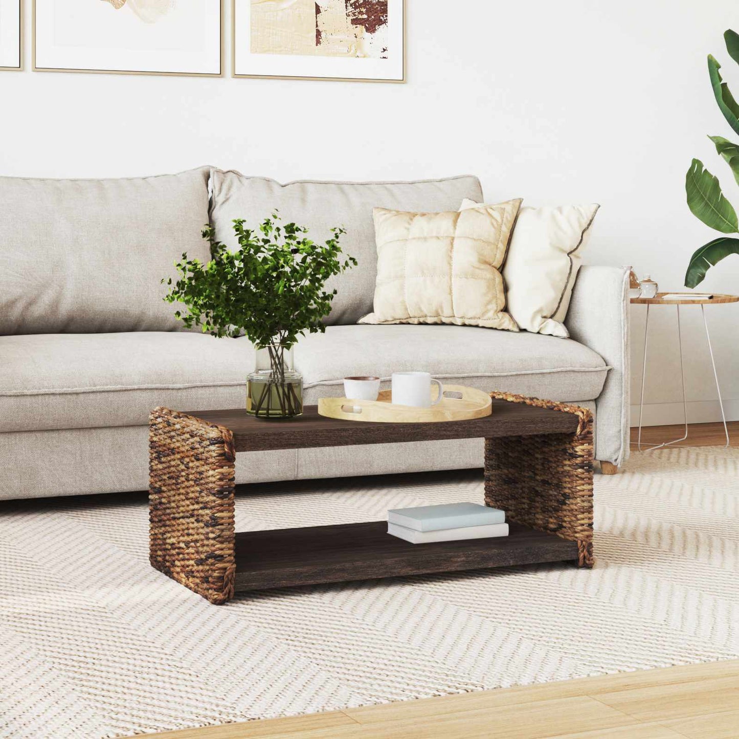 Kaffebord Naturlig 90 x 45 x 35 cm Massiv Mahogni Tre