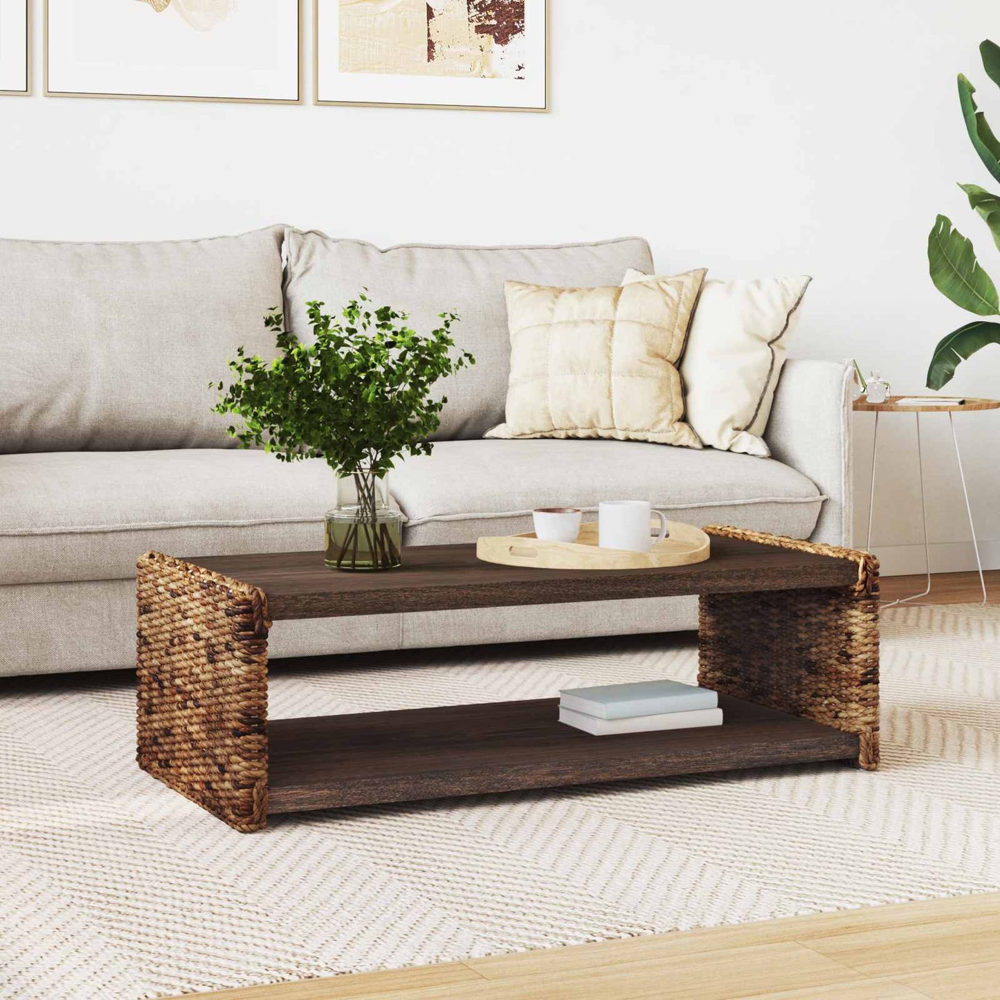 Kaffebord Naturlig 110 x 55 x 35 cm Massiv Mahogni Tre
