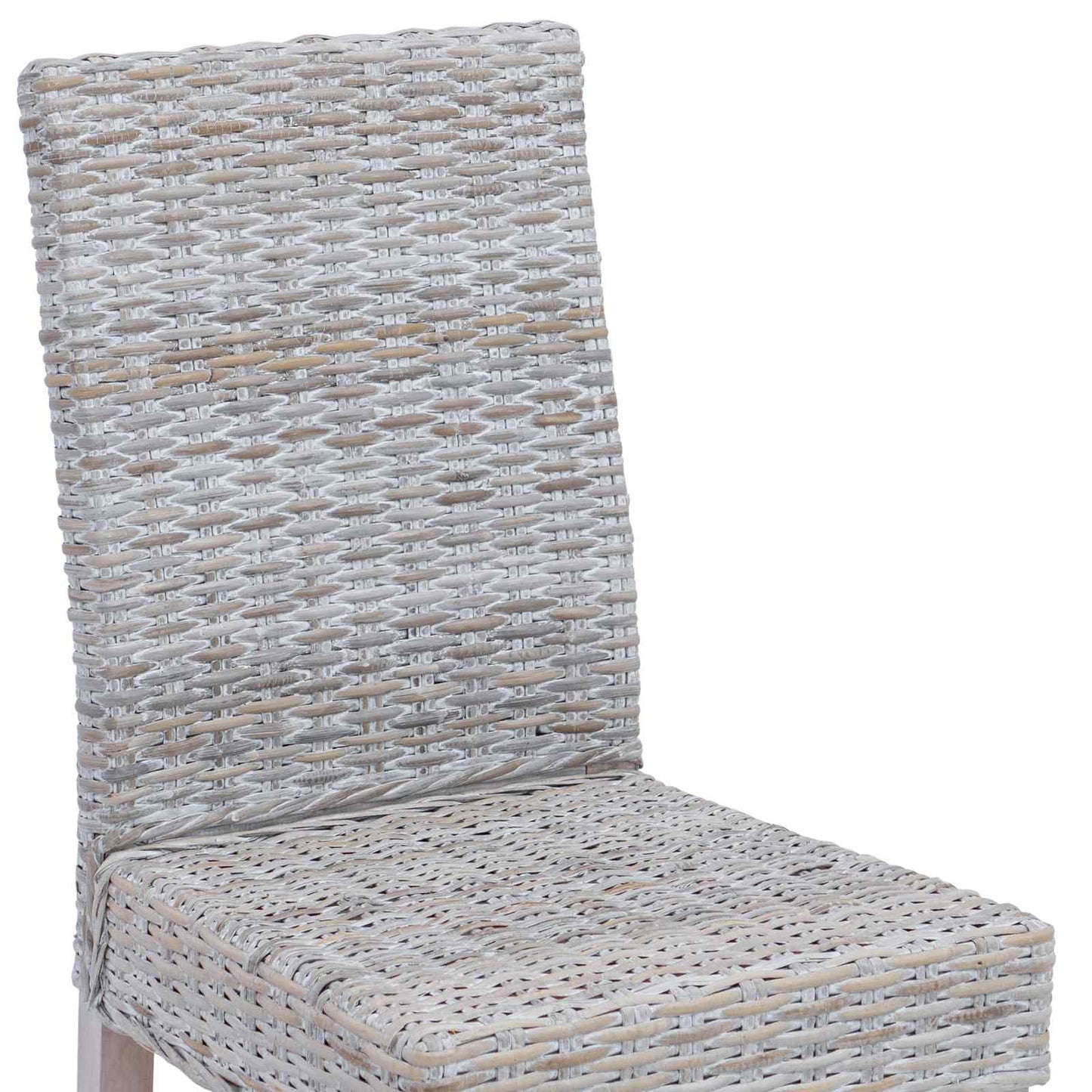 Spisestuestol 2 pcs Kubu rotting og solid mahogni tre Hvitvask