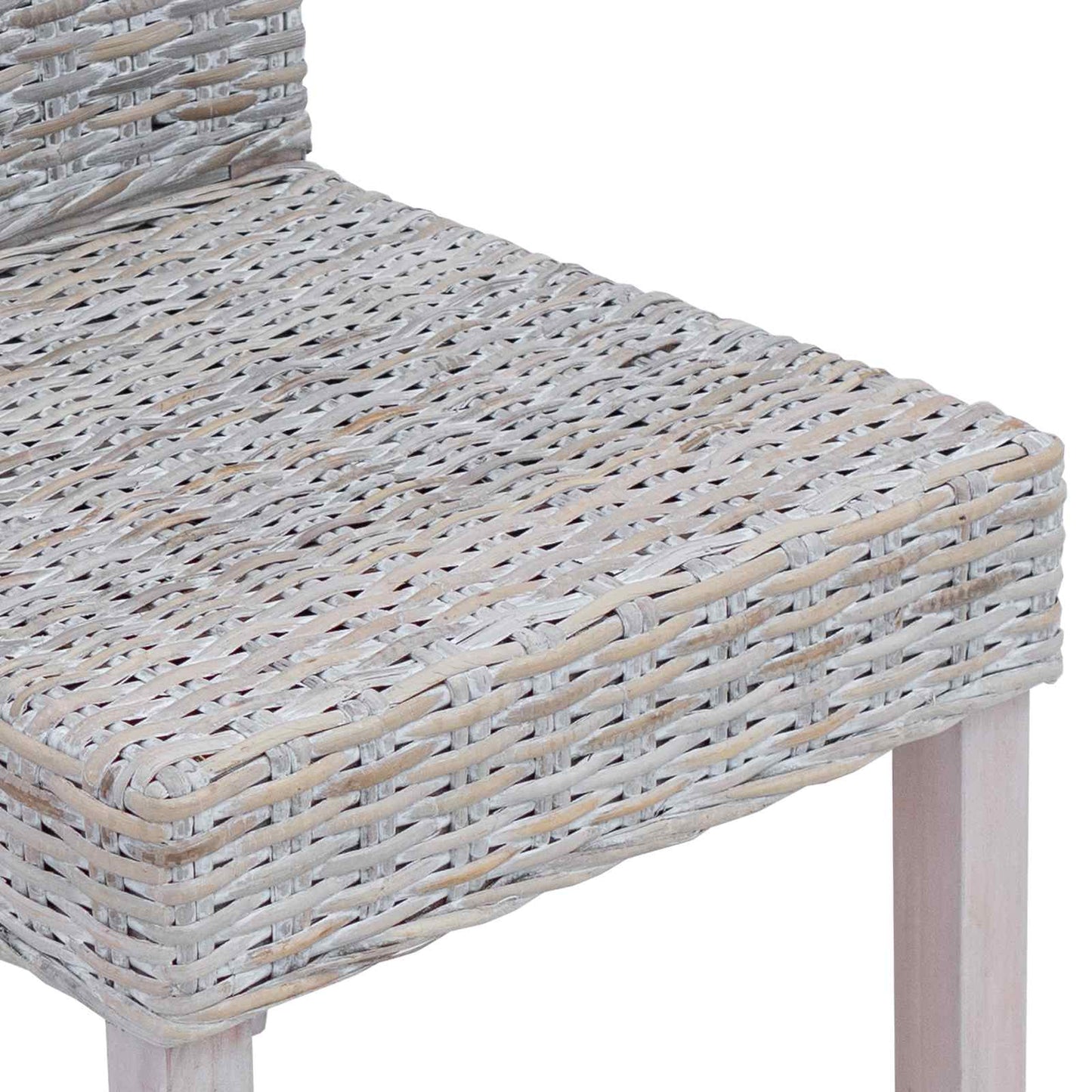 Spisestuestol 2 pcs Kubu rotting og solid mahogni tre Hvitvask
