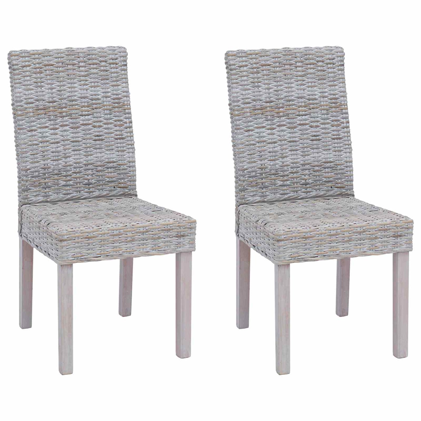 Spisestuestol 2 pcs Kubu rotting og solid mahogni tre Hvitvask
