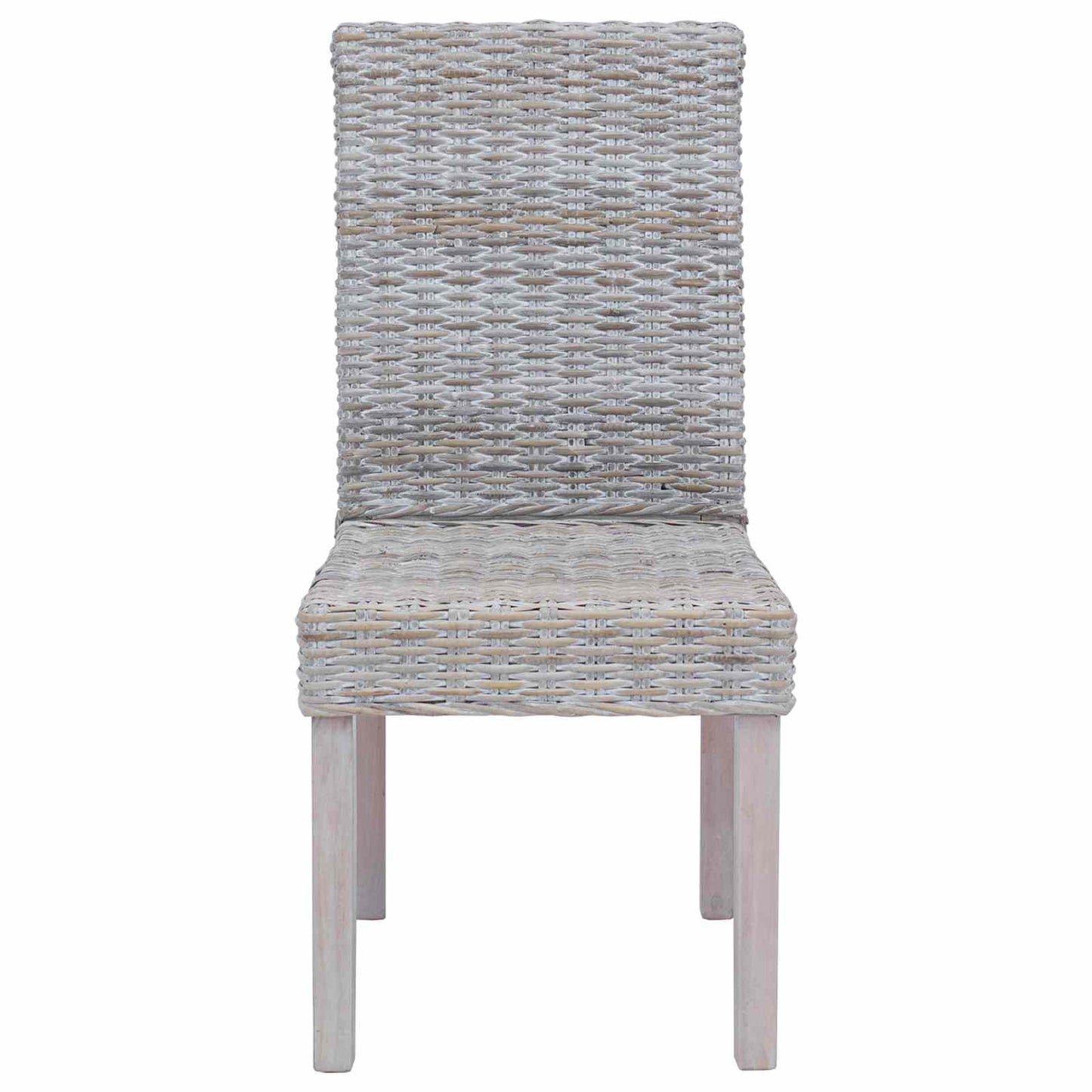 Spisestuestol 2 pcs Kubu rotting og solid mahogni tre Hvitvask