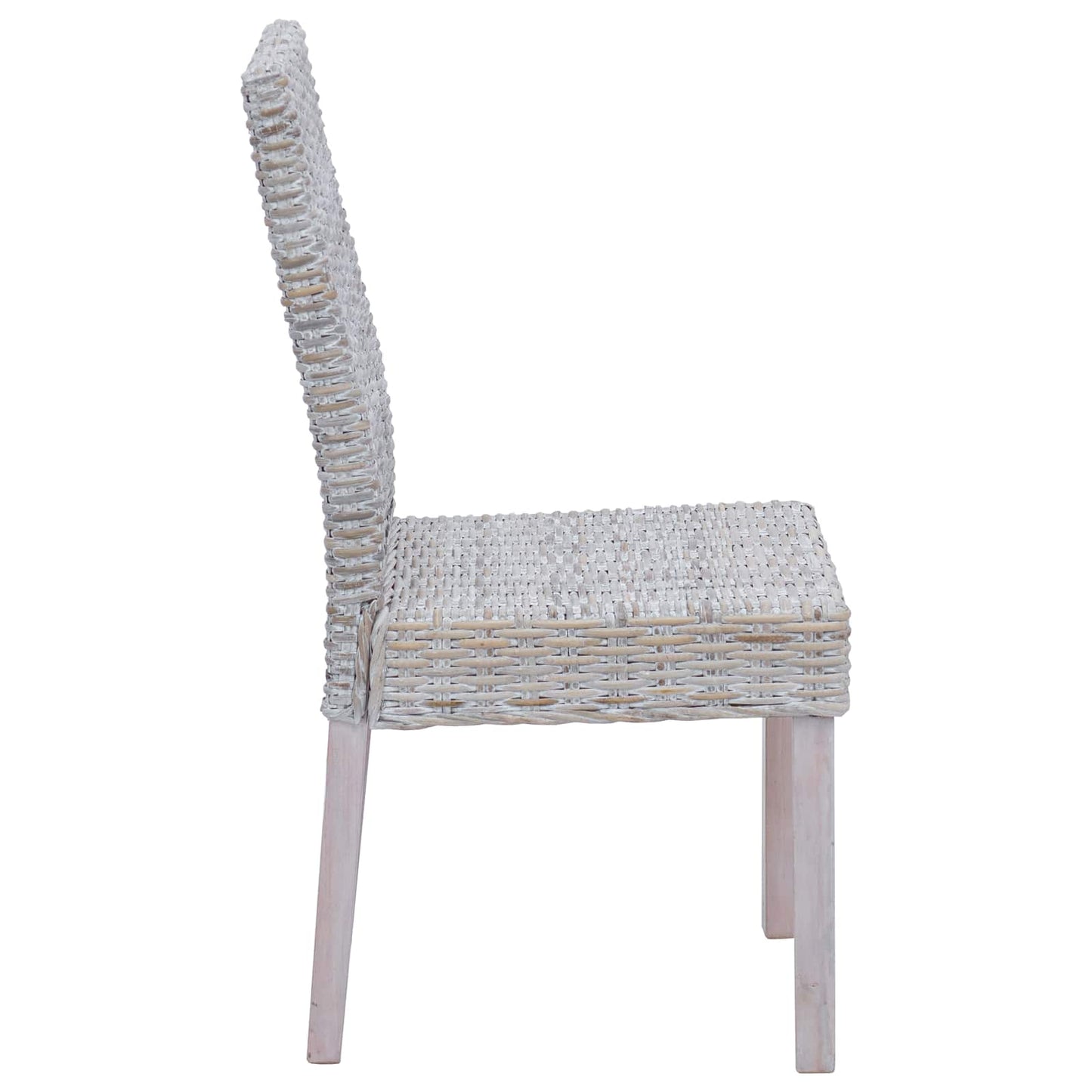 Spisestuestol 2 pcs Kubu rotting og solid mahogni tre Hvitvask