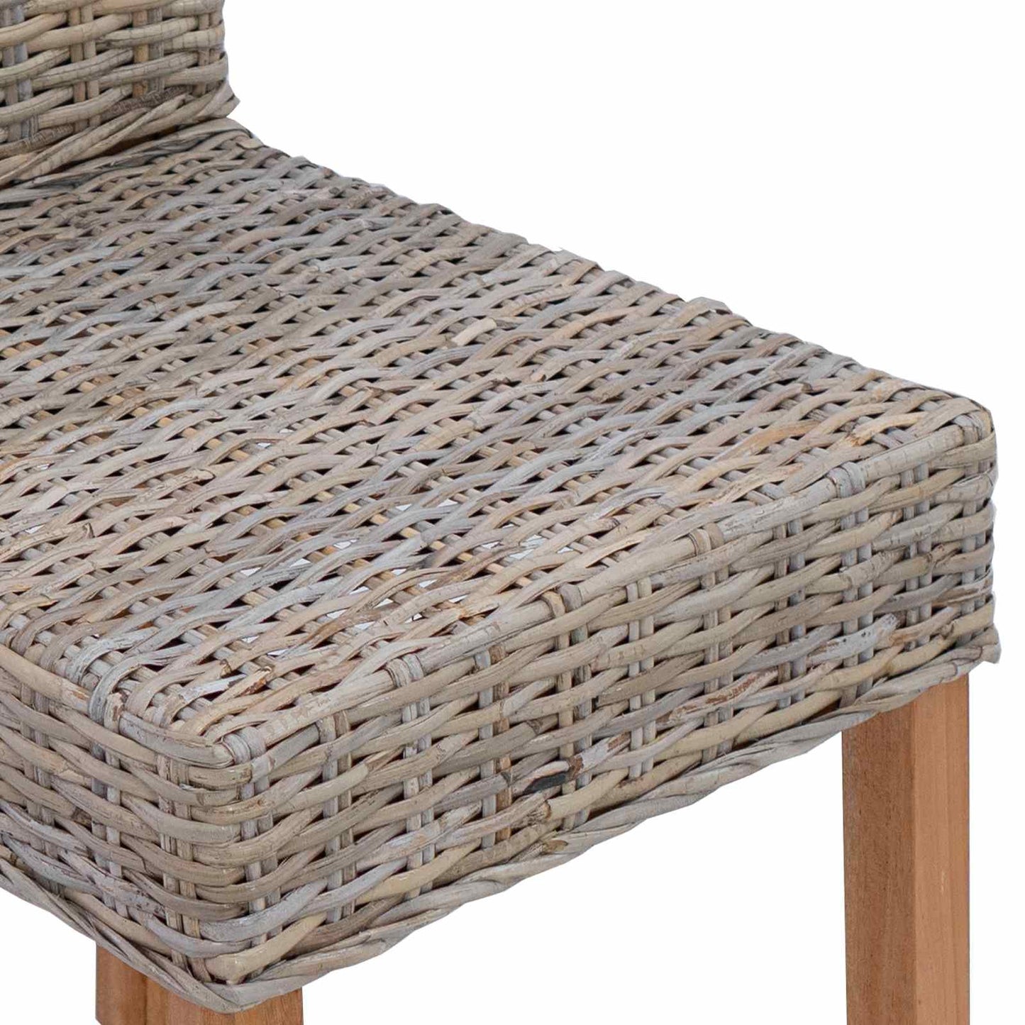 Spisestuestol 2 pcs Kubu rotting og solid mahogni tre Kubu Grå