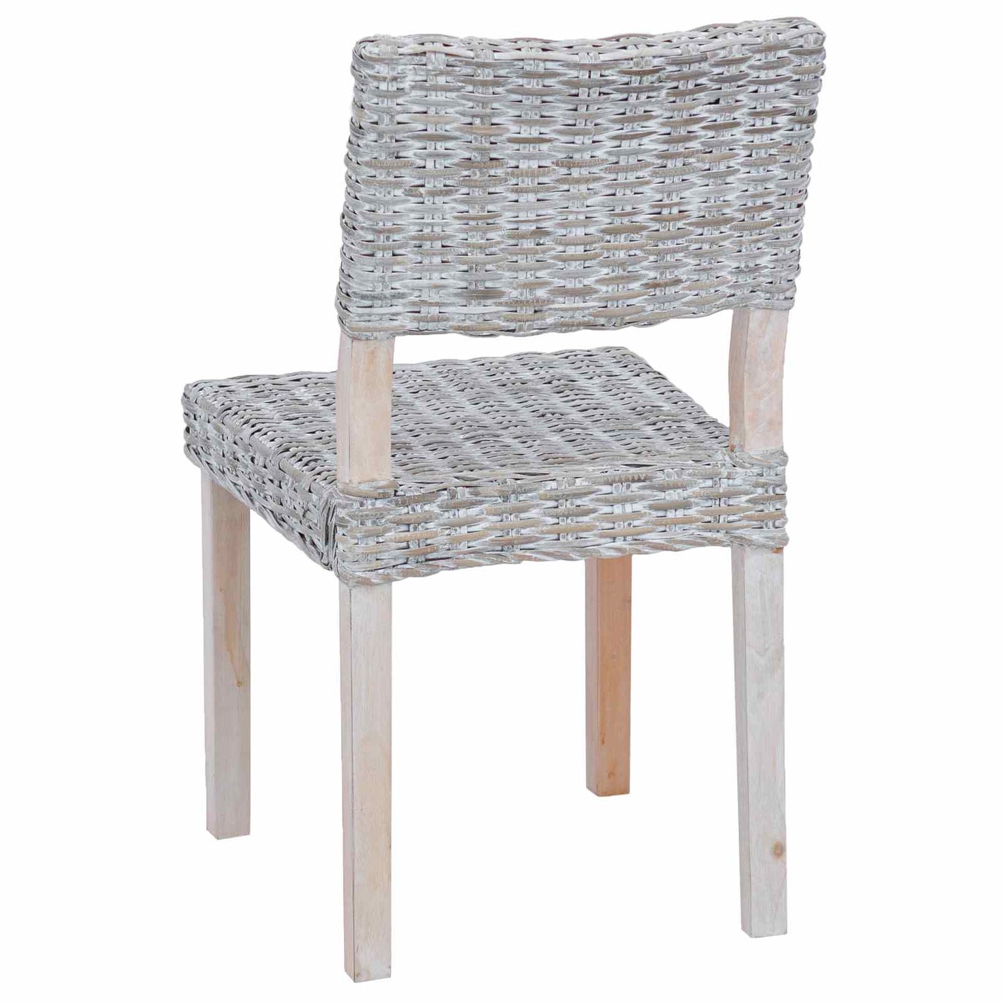 Spisestuestol 2 pcs Kubu Rattan Hvitvask 46 x 55 x 84 cm