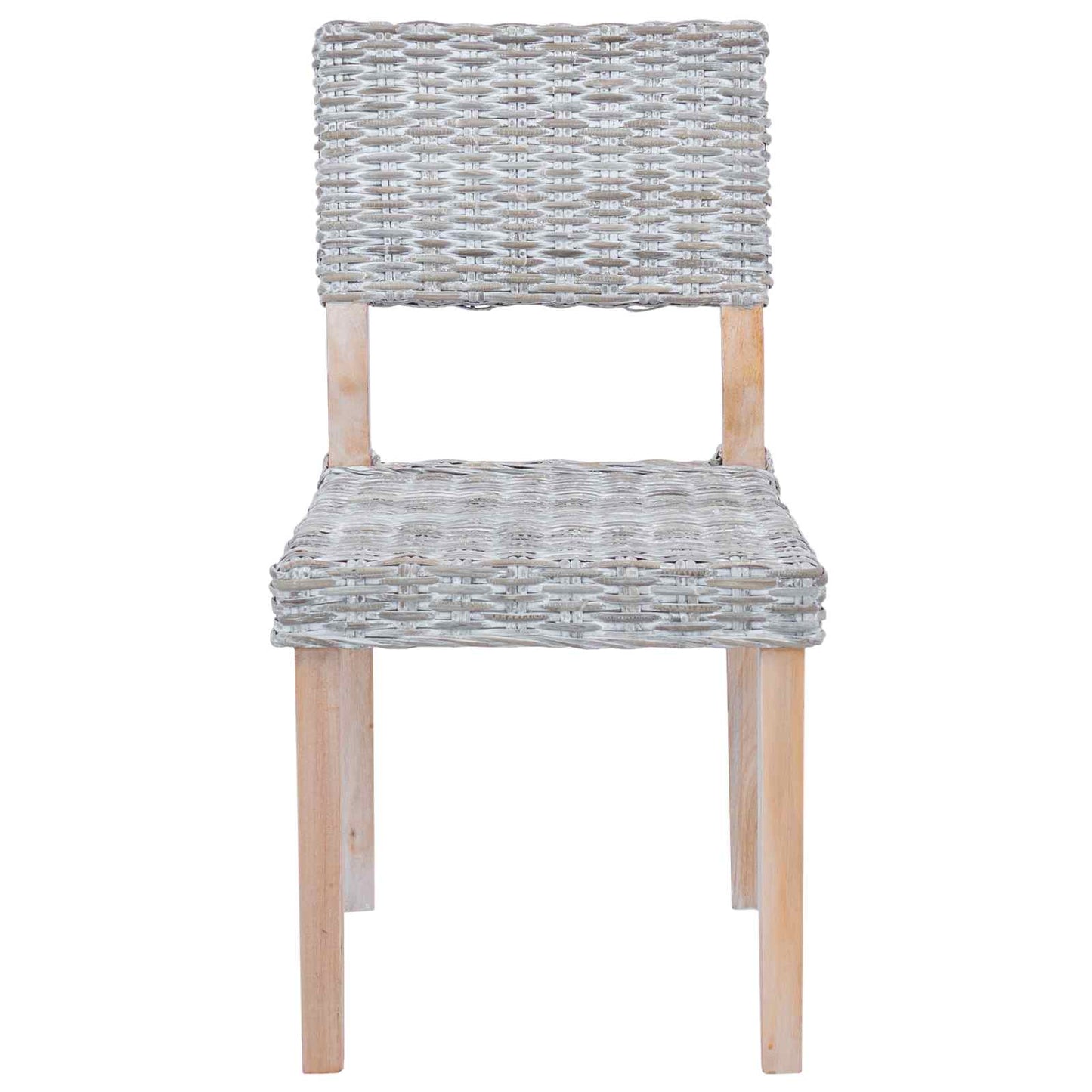 Spisestuestol 2 pcs Kubu Rattan Hvitvask 46 x 55 x 84 cm