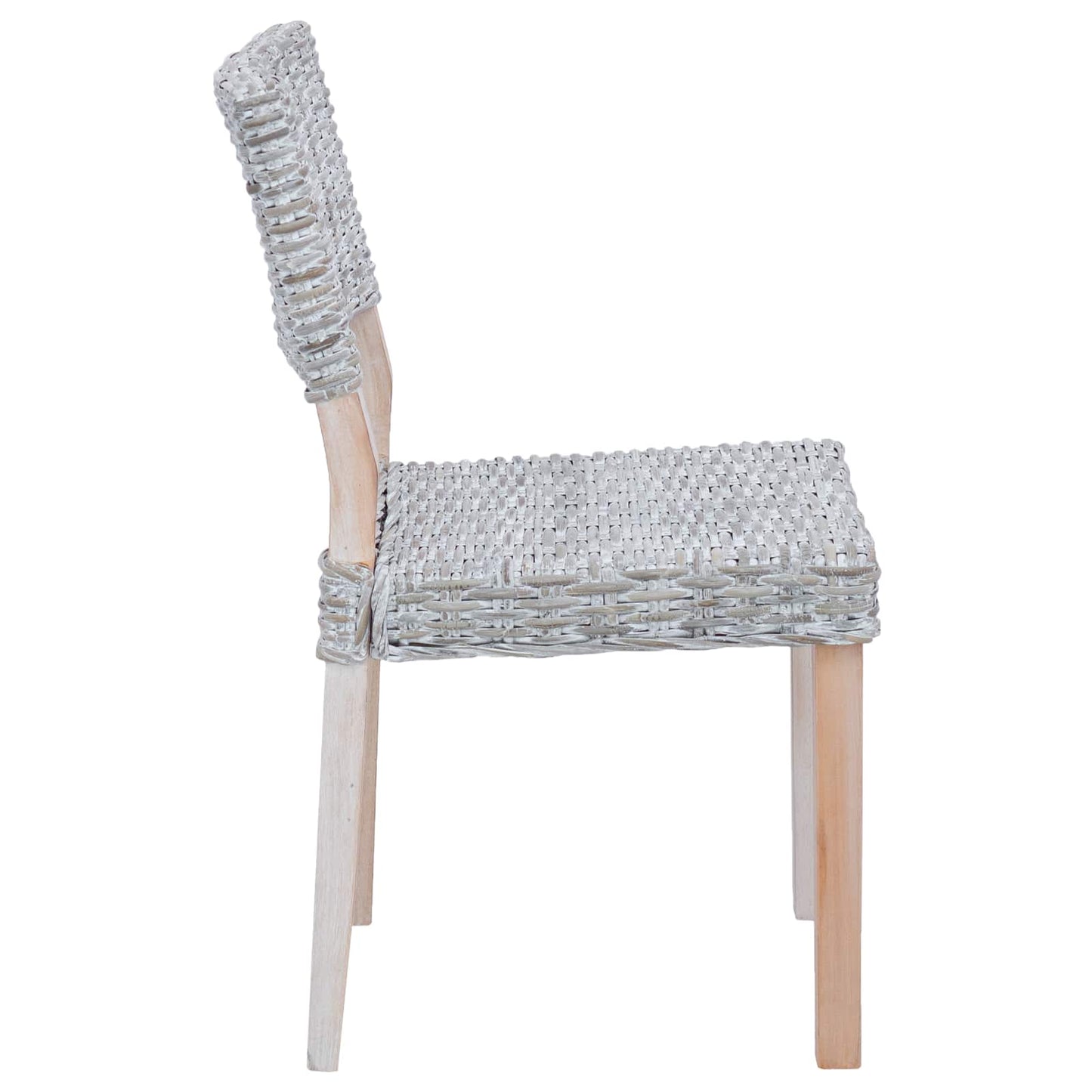 Spisestuestol 2 pcs Kubu Rattan Hvitvask 46 x 55 x 84 cm