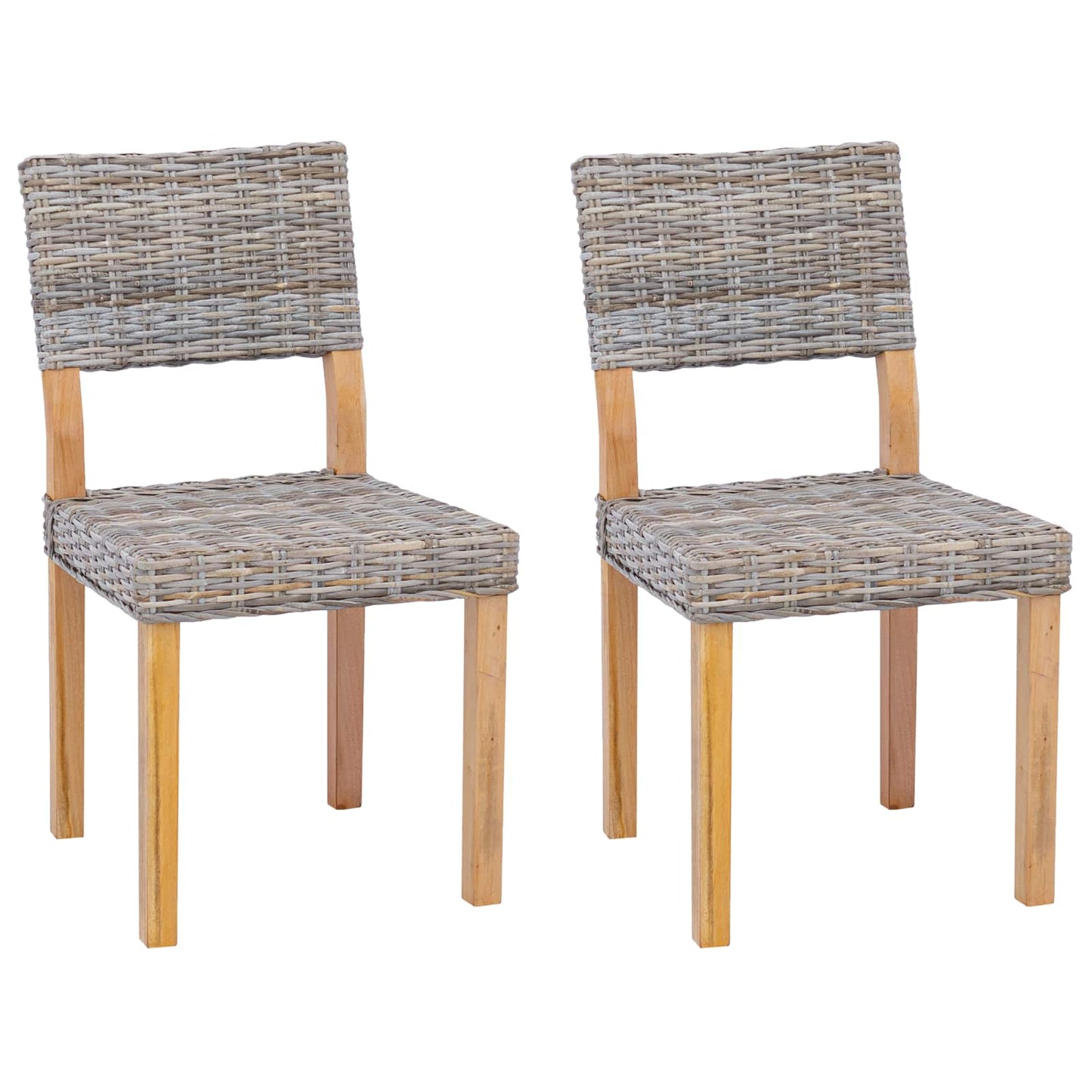 Spisestuestol 2 pcs Kubu Rattan Kubu Grå 46 x 55 x 84 cm