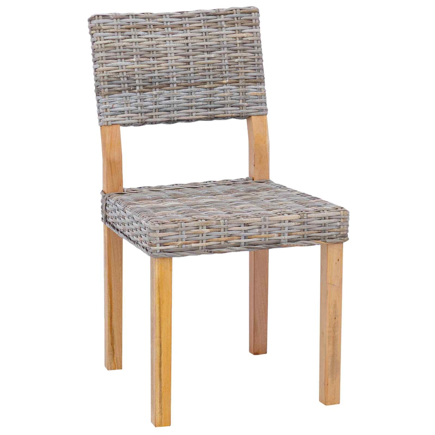 Spisestuestol 2 pcs Kubu Rattan Kubu Grå 46 x 55 x 84 cm