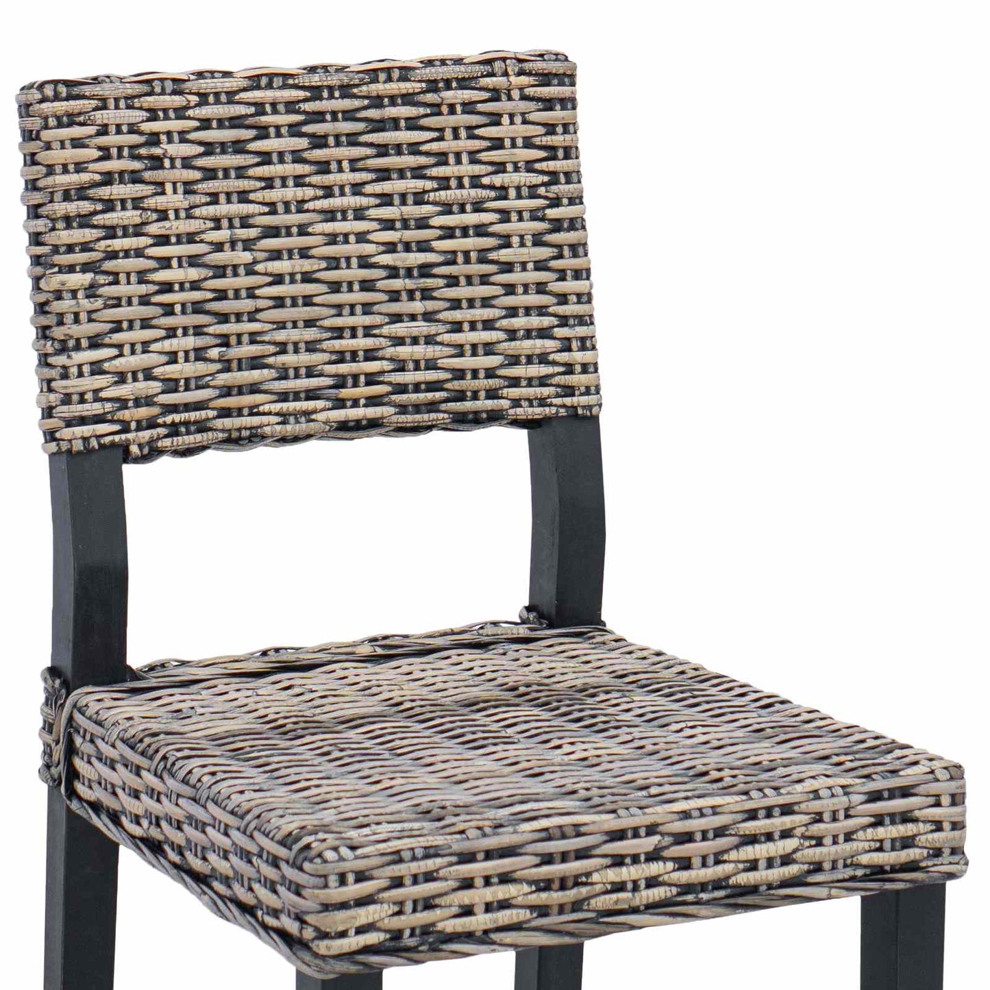 Spisestuestol 2 pcs Kubu Rattan Svartvask 46 x 55 x 84 cm