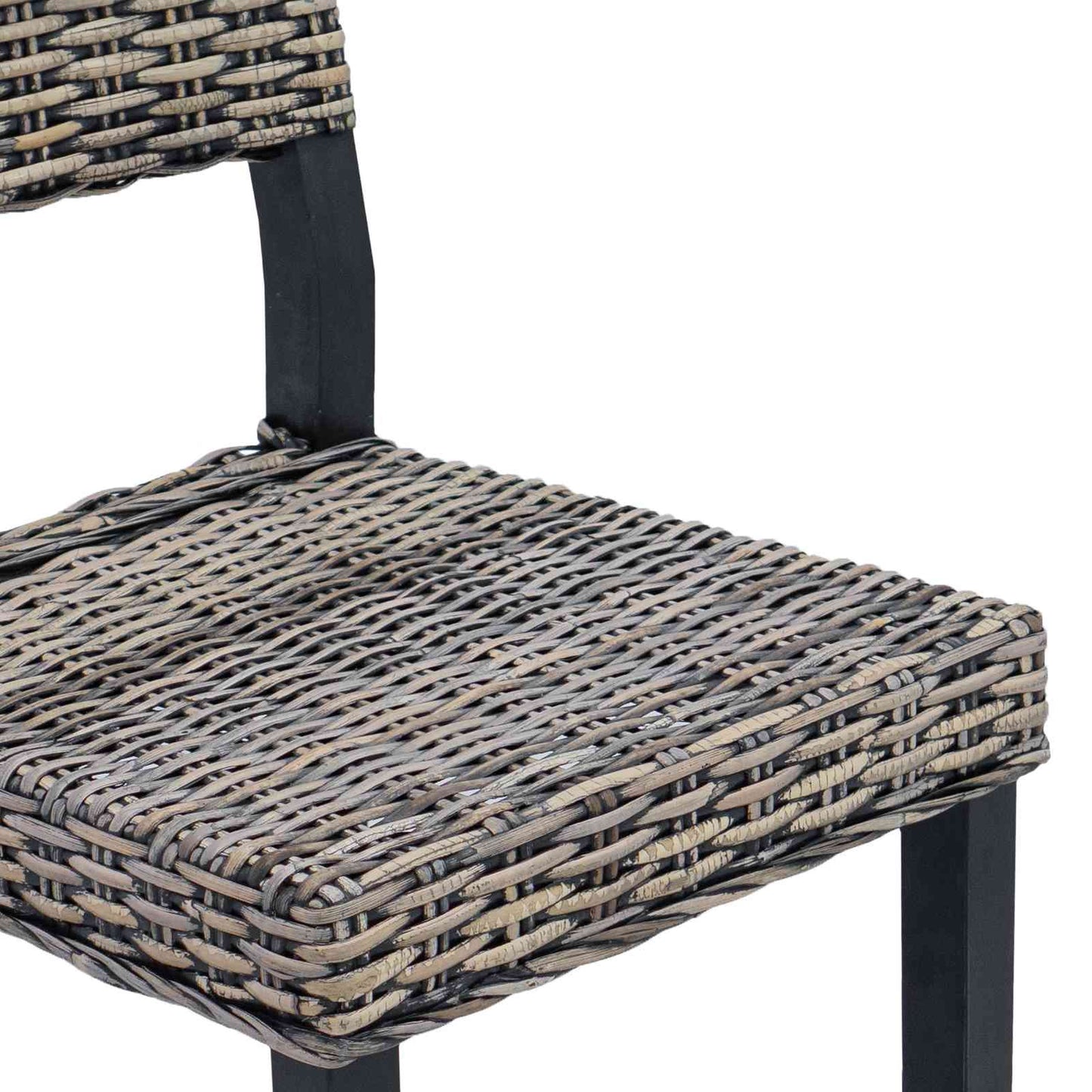 Spisestuestol 2 pcs Kubu Rattan Svartvask 46 x 55 x 84 cm