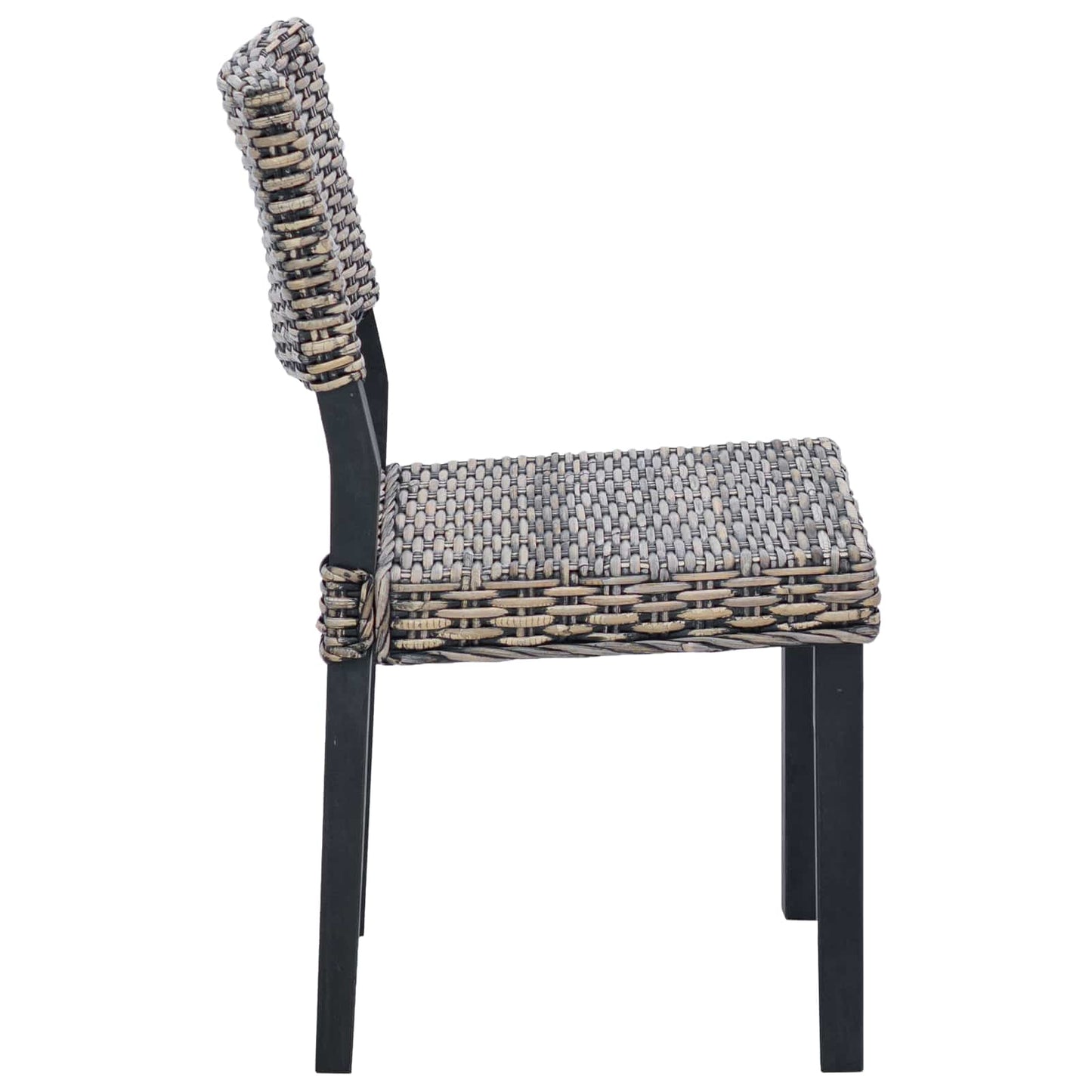Spisestuestol 2 pcs Kubu Rattan Svartvask 46 x 55 x 84 cm
