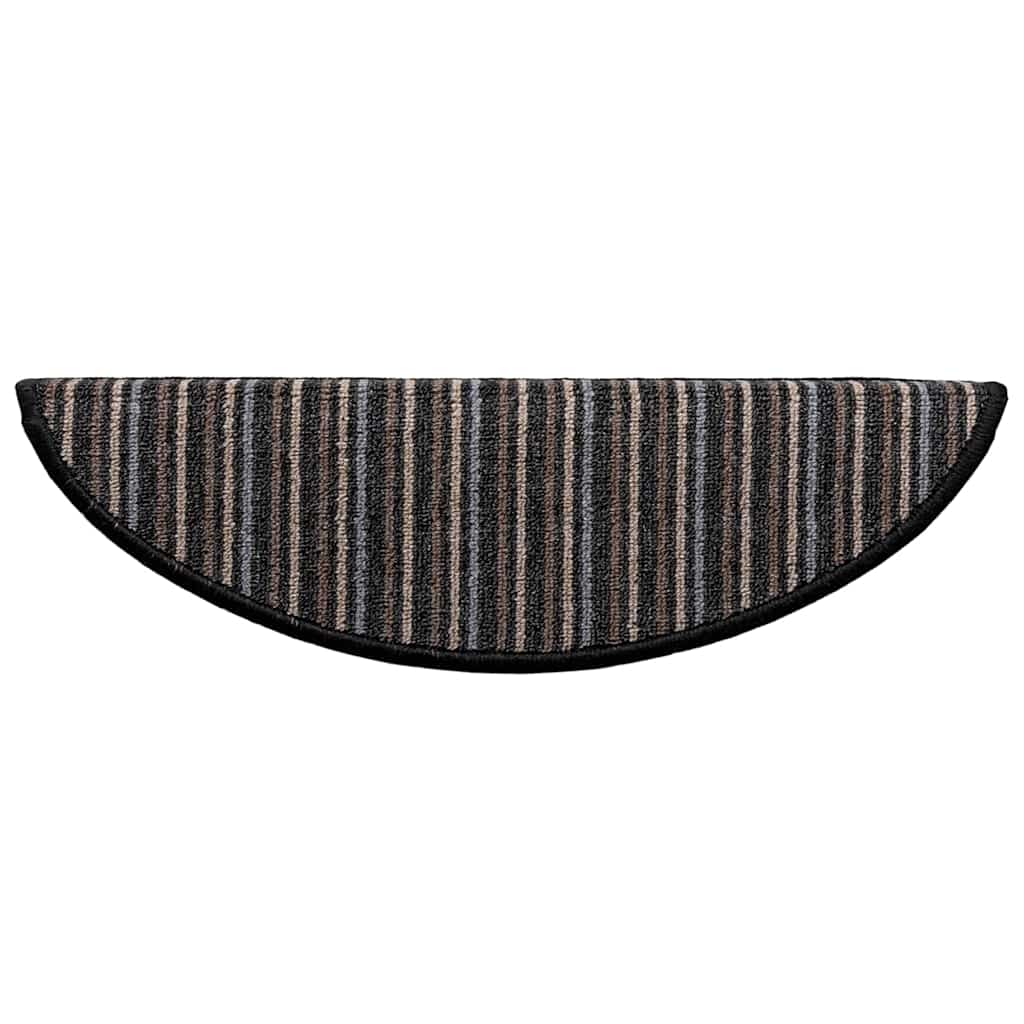 Selvlimende trappematter 15 pcs Antrasitt 56 x 17 x 3 cm