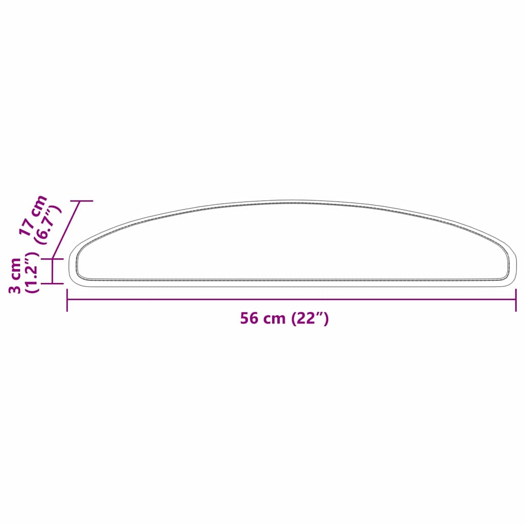 Selvlimende trappematter 15 pcs Grå 56 x 17 x 3 cm