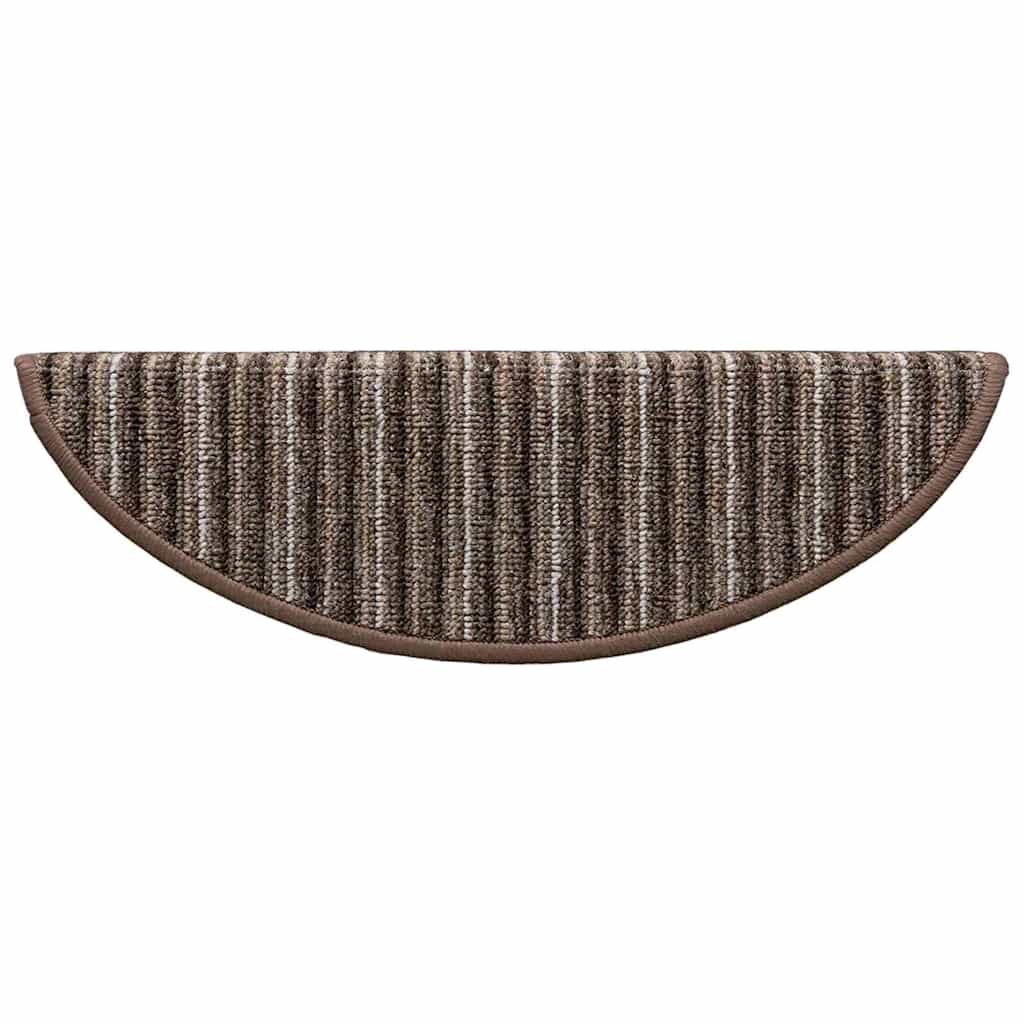 Selvlimende trappematter 15 pcs Brun 56 x 17 x 3 cm