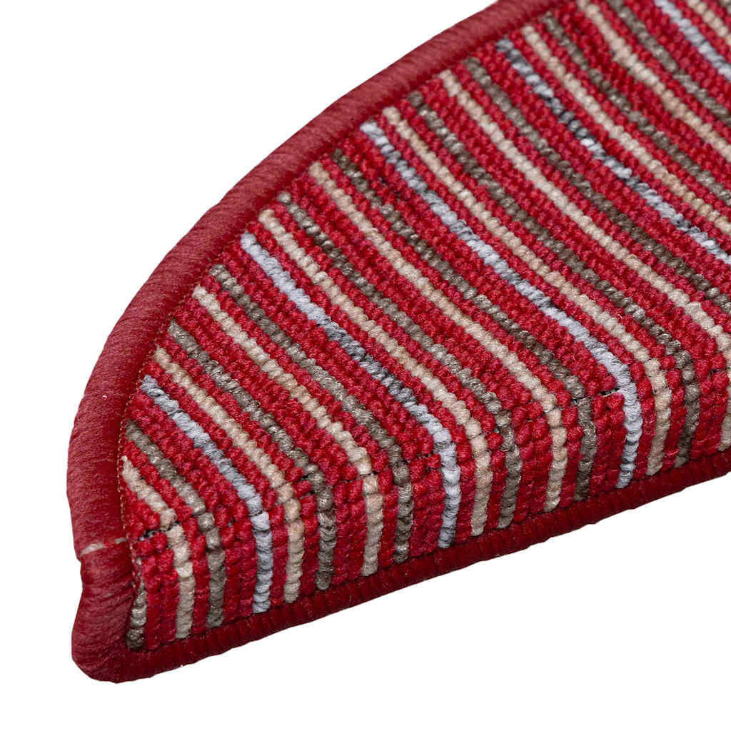 Selvlimende trappematter 15 pcs Rød 56 x 17 x 3 cm