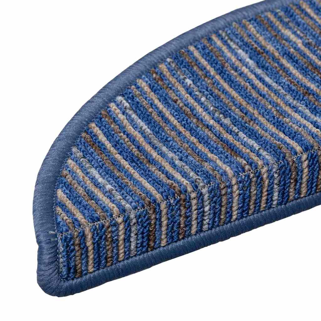 Selvlimende trappematter 15 pcs Blå 56 x 17 x 3 cm