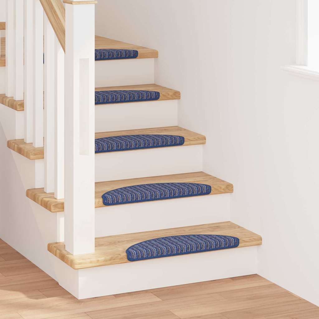 Selvlimende trappematter 15 pcs Blå 56 x 17 x 3 cm