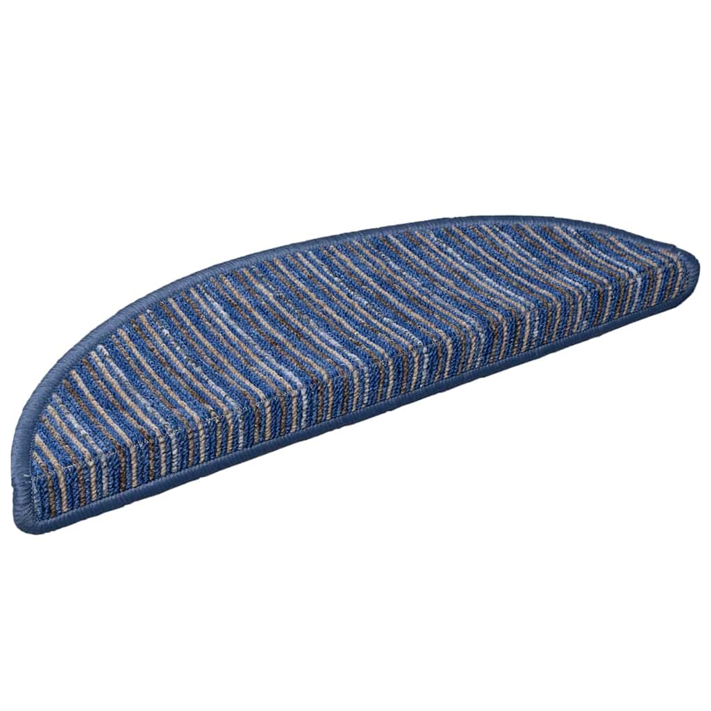 Selvlimende trappematter 15 pcs Blå 56 x 17 x 3 cm