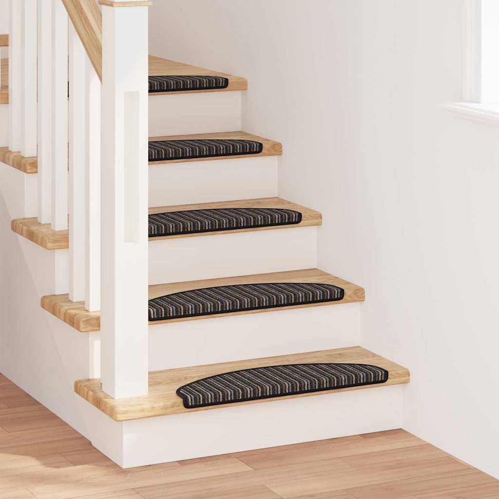 Selvlimende trappematter 15 pcs Antrasitt 65 x 21 x 4 cm